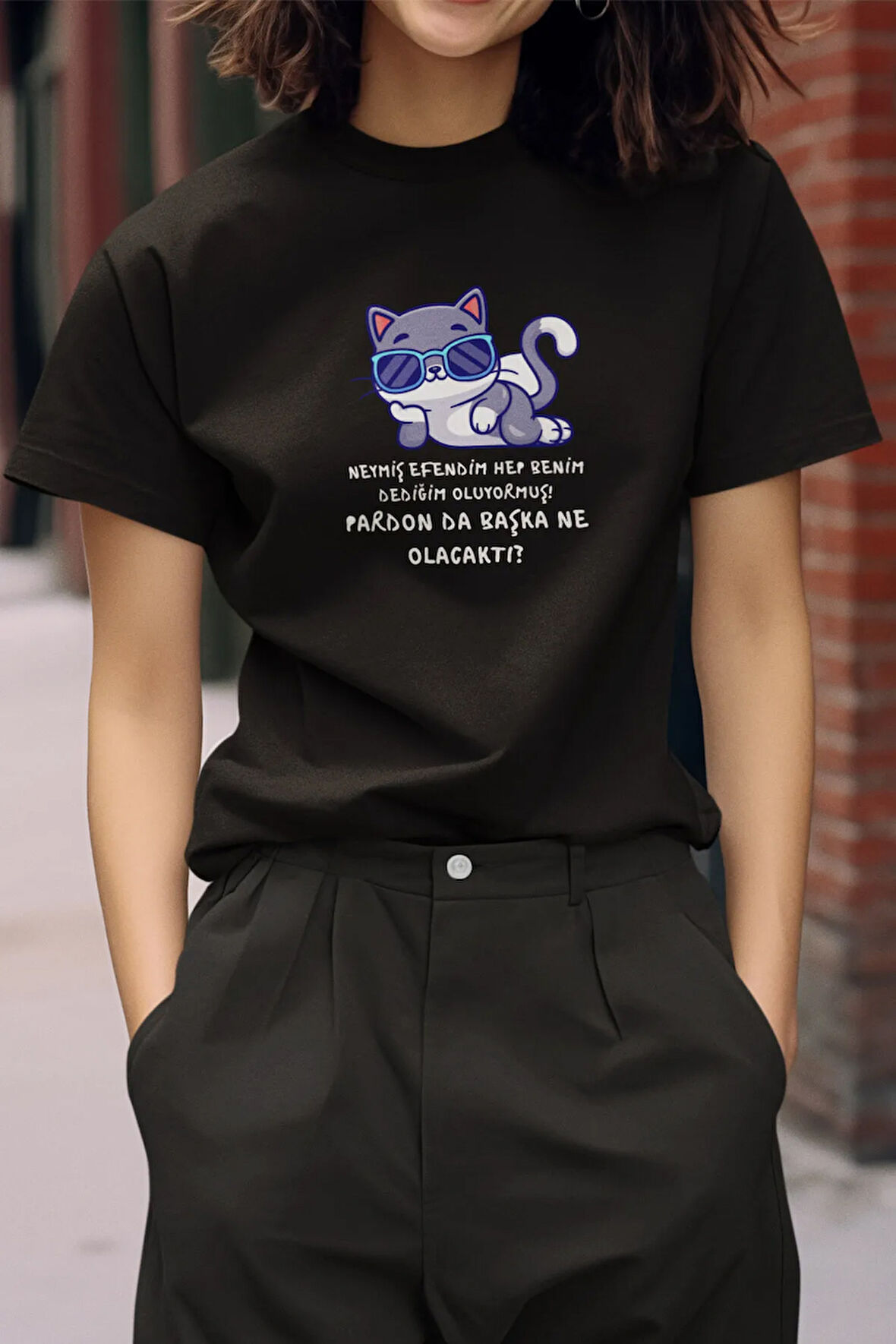 Tabi ki Benim Dediğim Olacak Baskılı Eğlenceli Komik Hediyelik Siyah Kadın T-Shirt