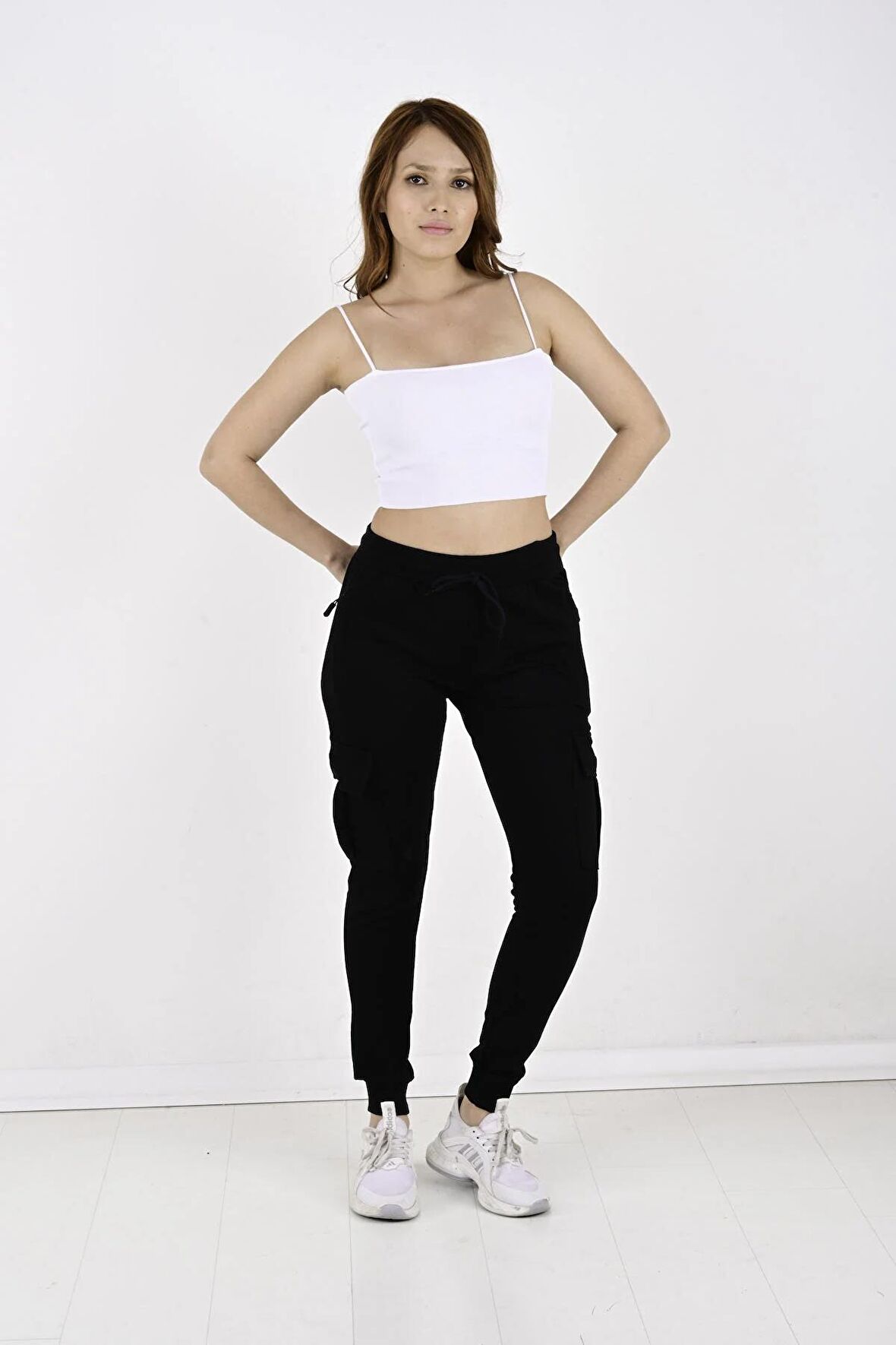 2 İplik Yanları Kargo Cepli Kadın Eşofman Altı-8820