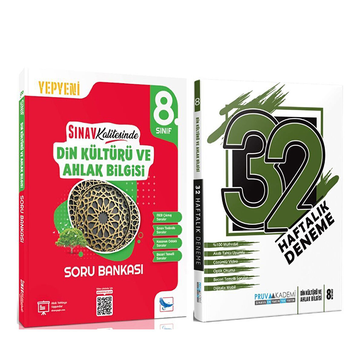 Sınav 8. Sınıf Din Kültürü ve Ahlak Bilgisi Soru Bankası ve Pruva 32 Haftalık Deneme Seti 2 Kitap