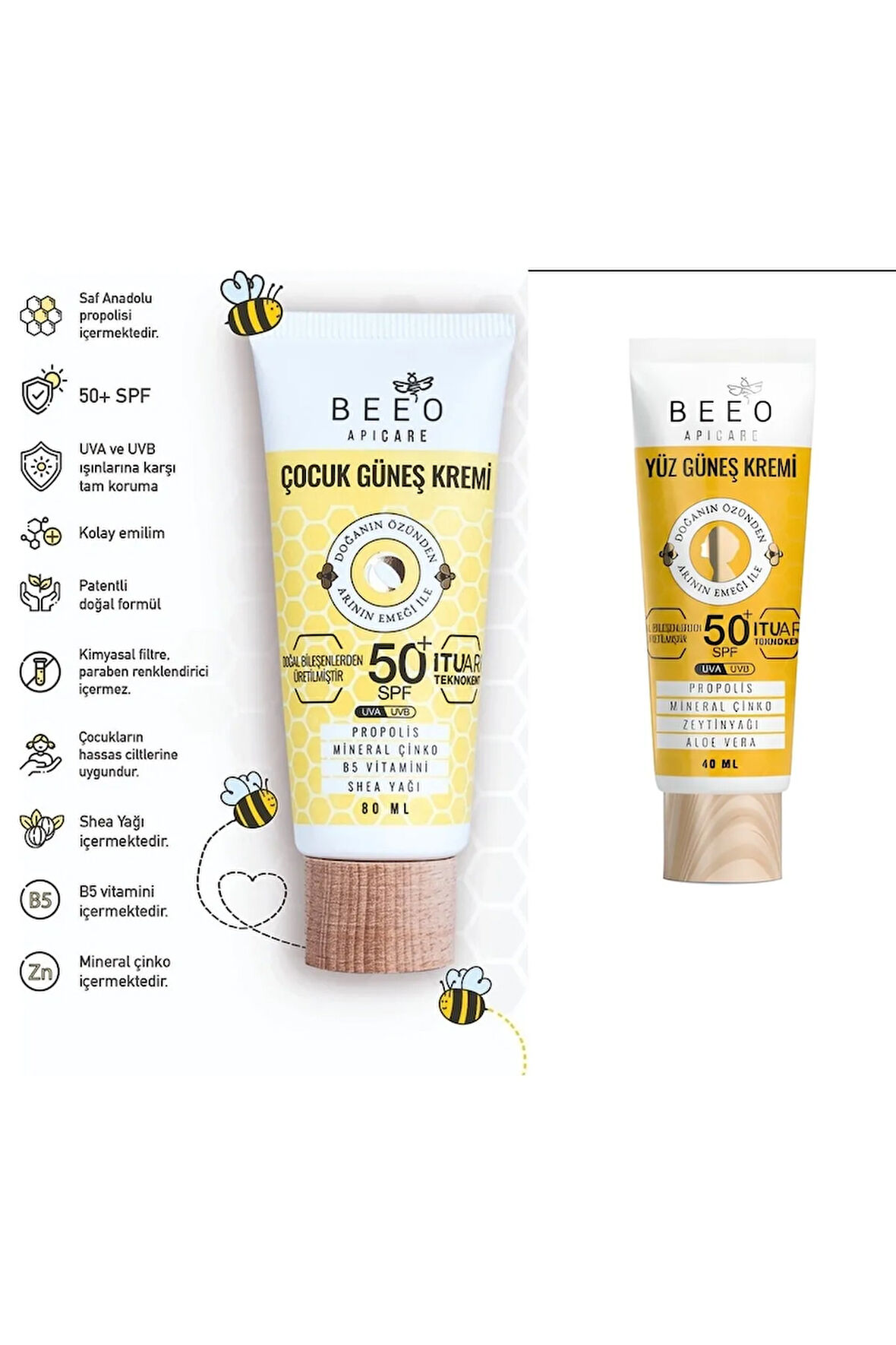 Bee'o Yüz Güneş Ve Çocuk Güneş Kremi 50 Spf