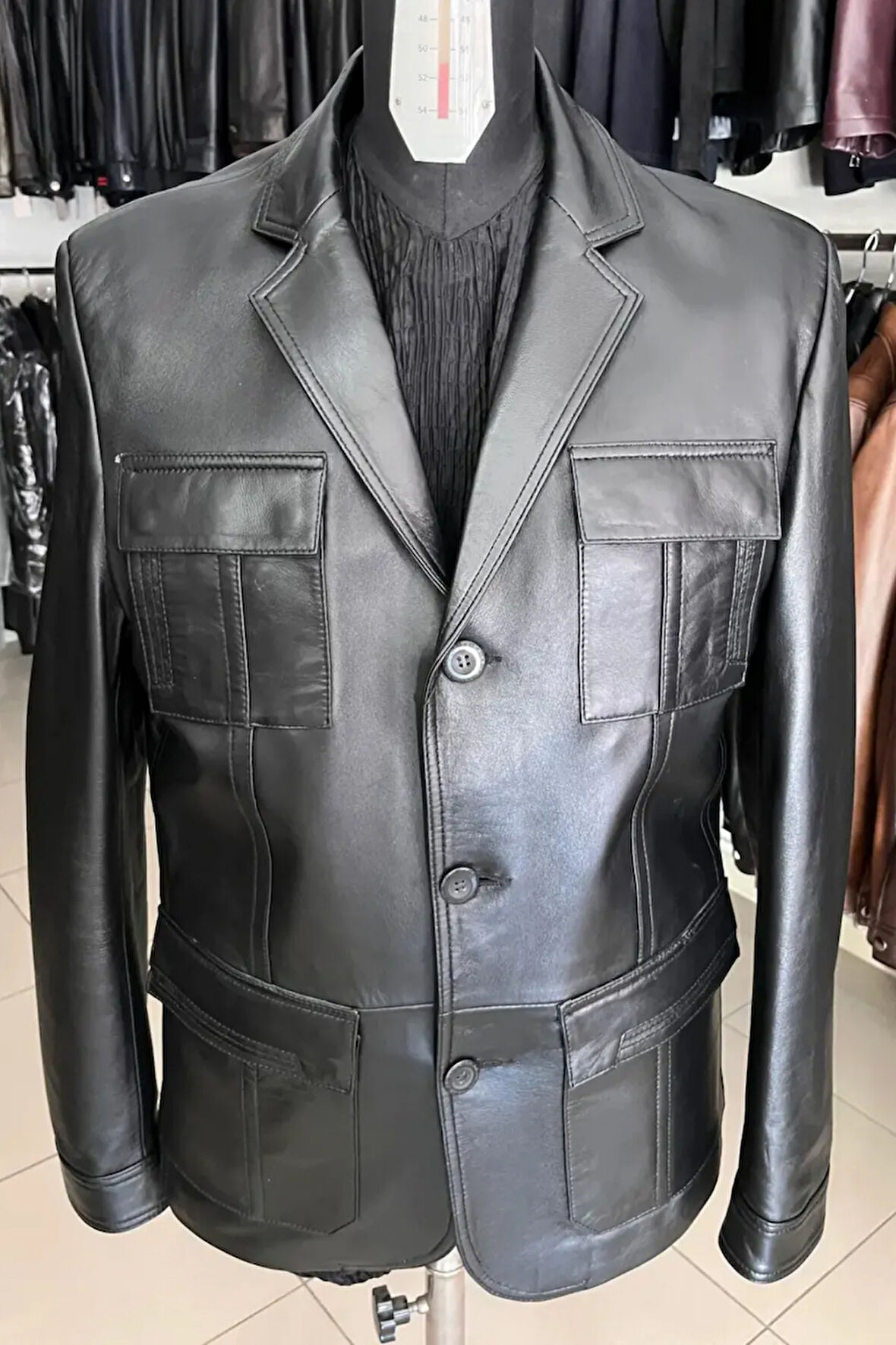 Derije Forlan Hakiki Deri Erkek Siyah Blazer Ceket