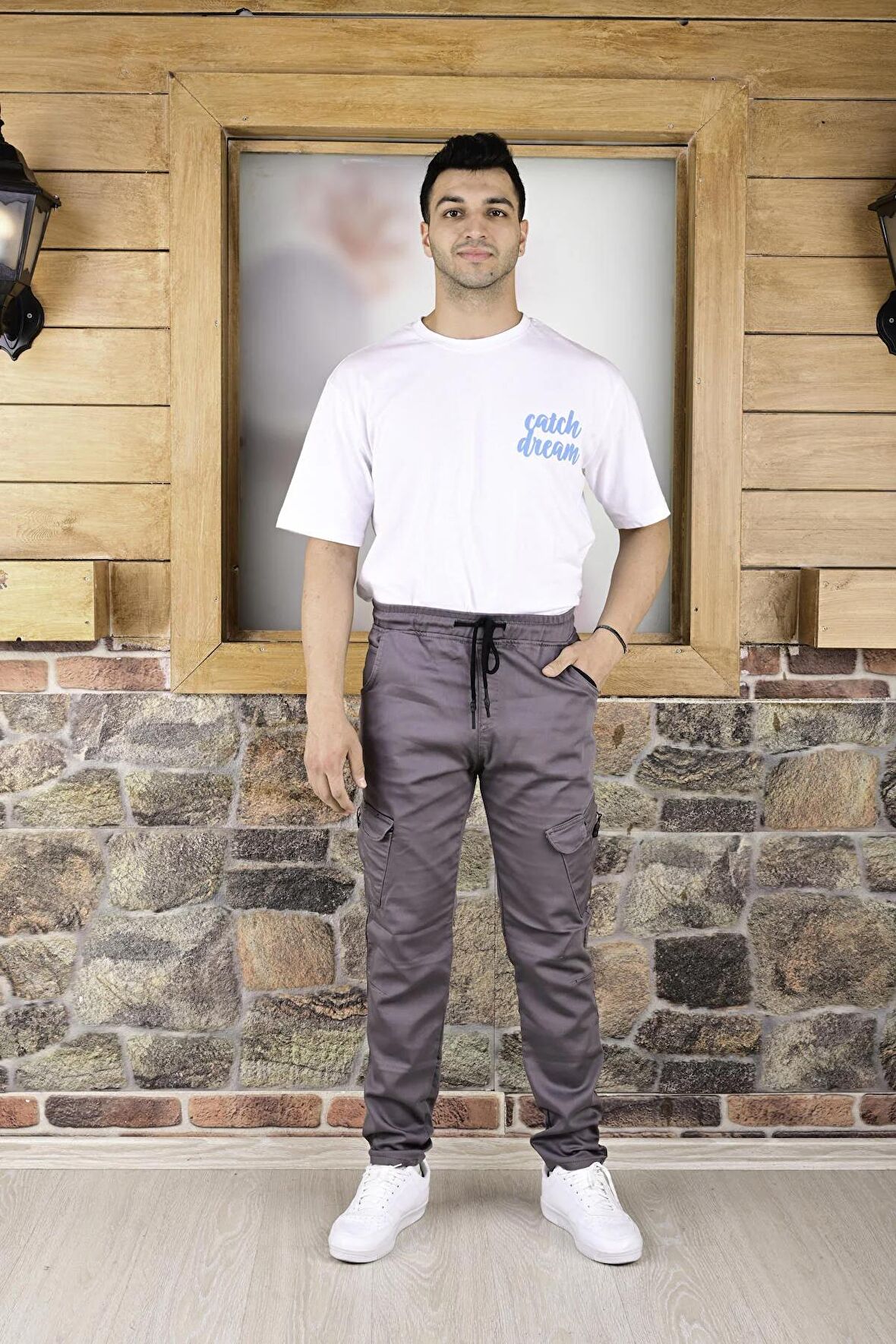 QUITS KIDS BEL VE PAÇA LASTİKLİ YANLARI KARGO CEP FERMUARLI ERKEK PANTOLON-4444