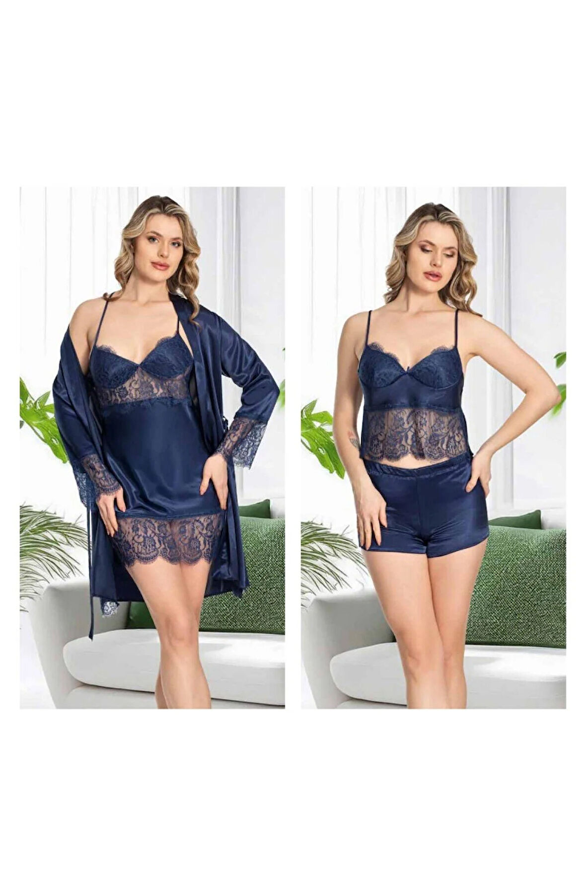 Kadın Saten 6'lı Dantelli Gelin Çeyiz Seti JQ.4R.8K1.MK