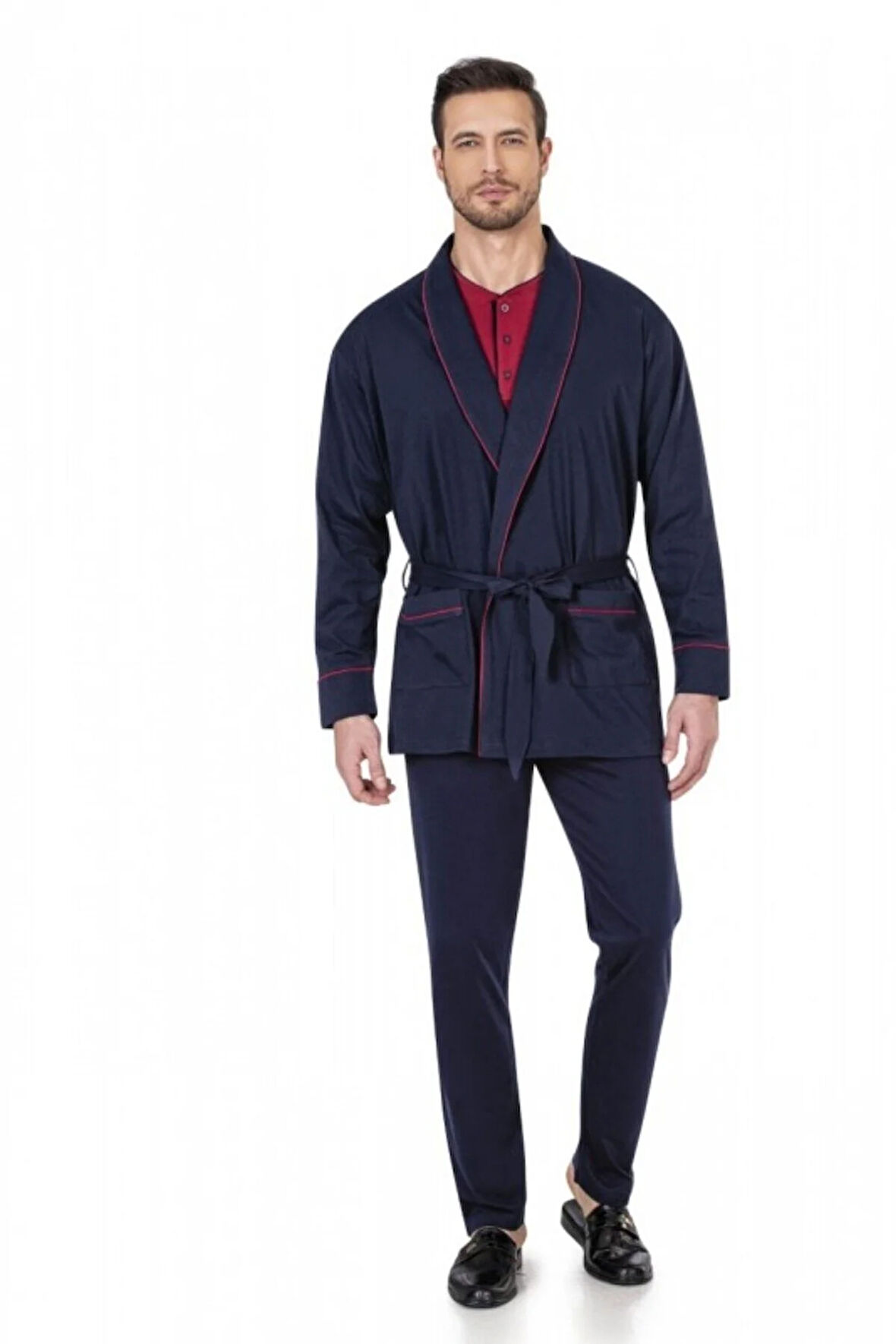 Pamuklu Kutulu Robdöşambır-Pijama Takımı-Boxer&Atlet-Çorap 6'lı Damat Çeyiz Seti Q3U1O1K3.K1.A