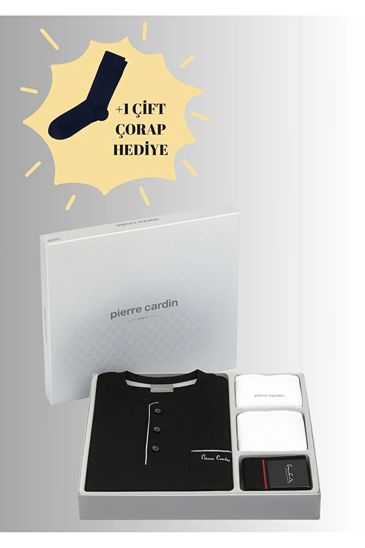 Pamuklu Siyah 5'li Özel Kutulu Damat Çeyiz Seti (+1 Çift Çorap Hediyeli) 3SQ1EK1KT1.5.L