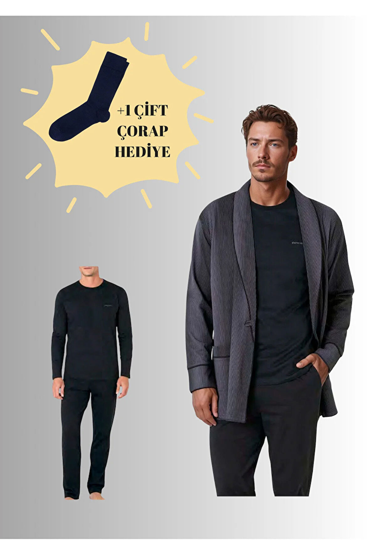 %100 Pamuklu Röpdoşambırlı Kutulu Damat Çeyiz Seti (1 Çift Çorap Hediyeli) 6PQI7EKR4RKE6.4L