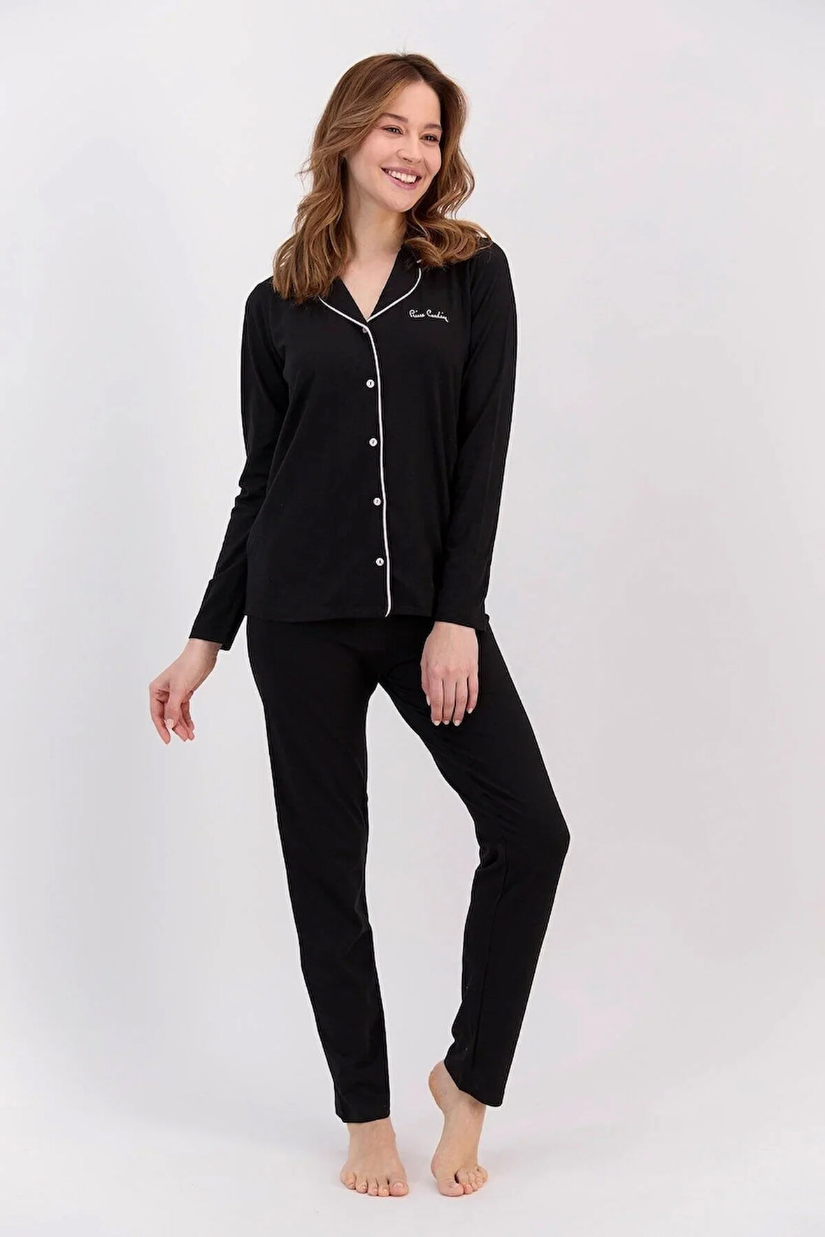 %50 Pamuk %50 Modal Classic Kadın Mevsimlik Gömlek Pijama Takımı