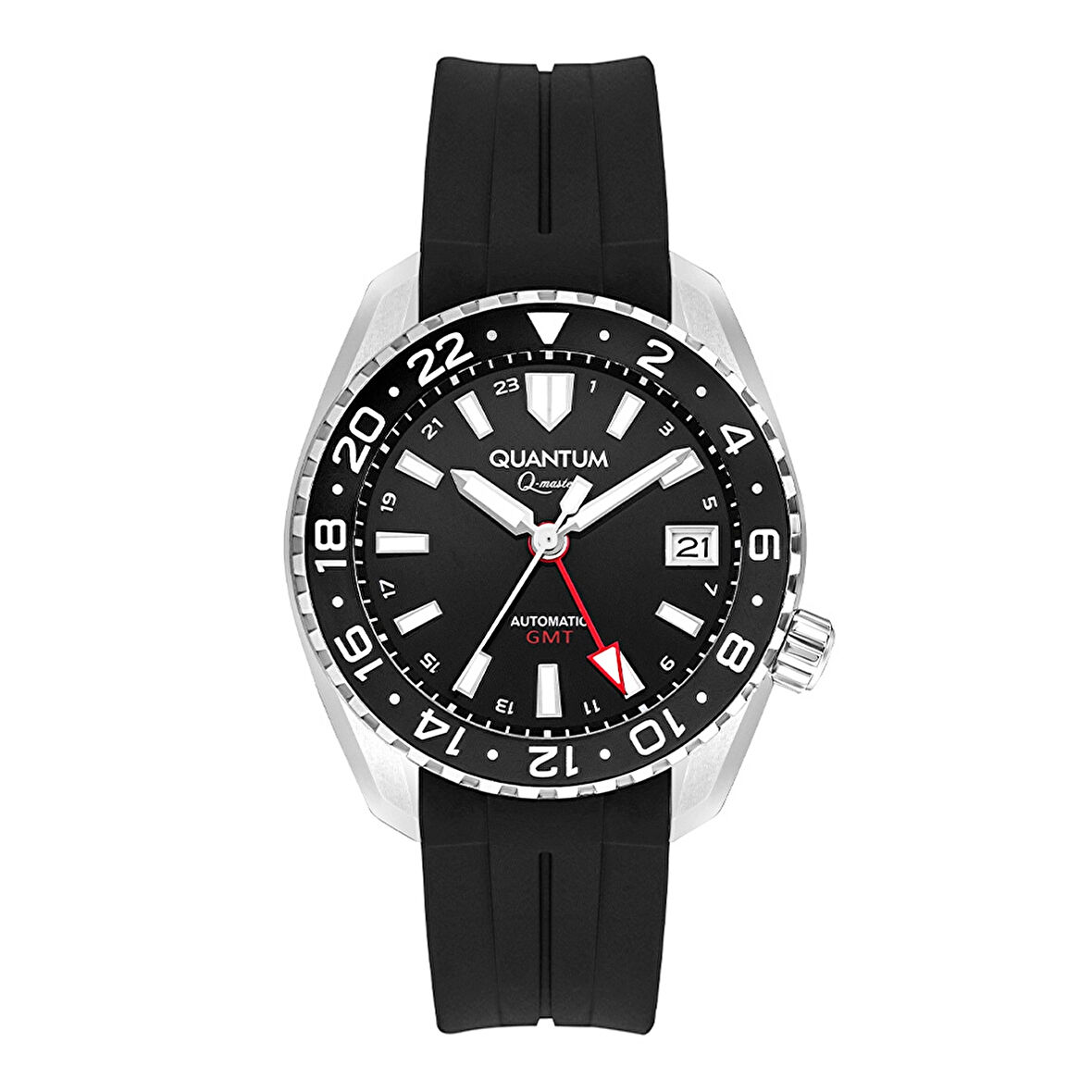 Quantum QMG1105.351 Erkek Kol Saati – Otomatik GMT, 20 ATM, Safir Cam, Siyah Sportif Tasarım