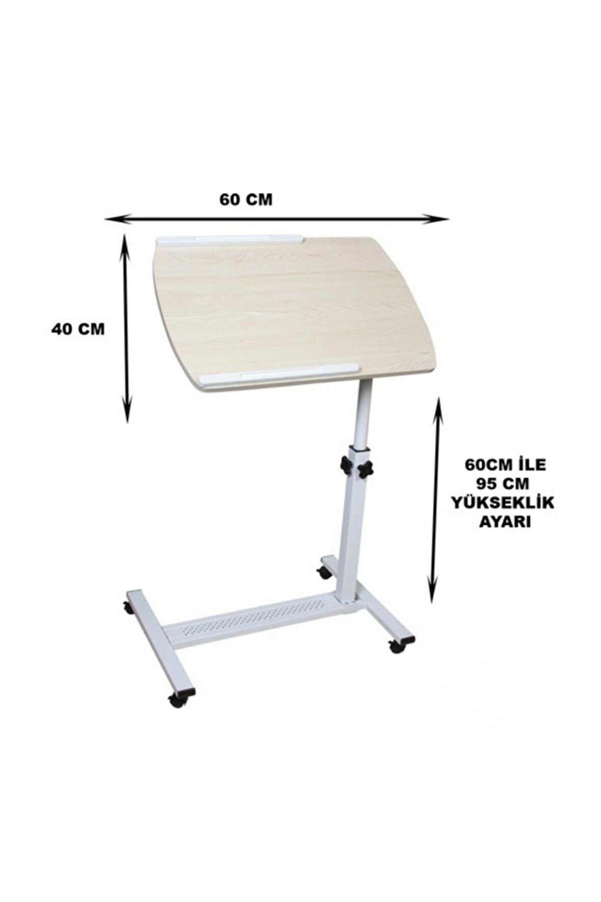 Fonksiyonel Eğim Ve Yükseklik Ayarlı Tekerlekli Laptop Bilgisayar Çalışma Sehpası