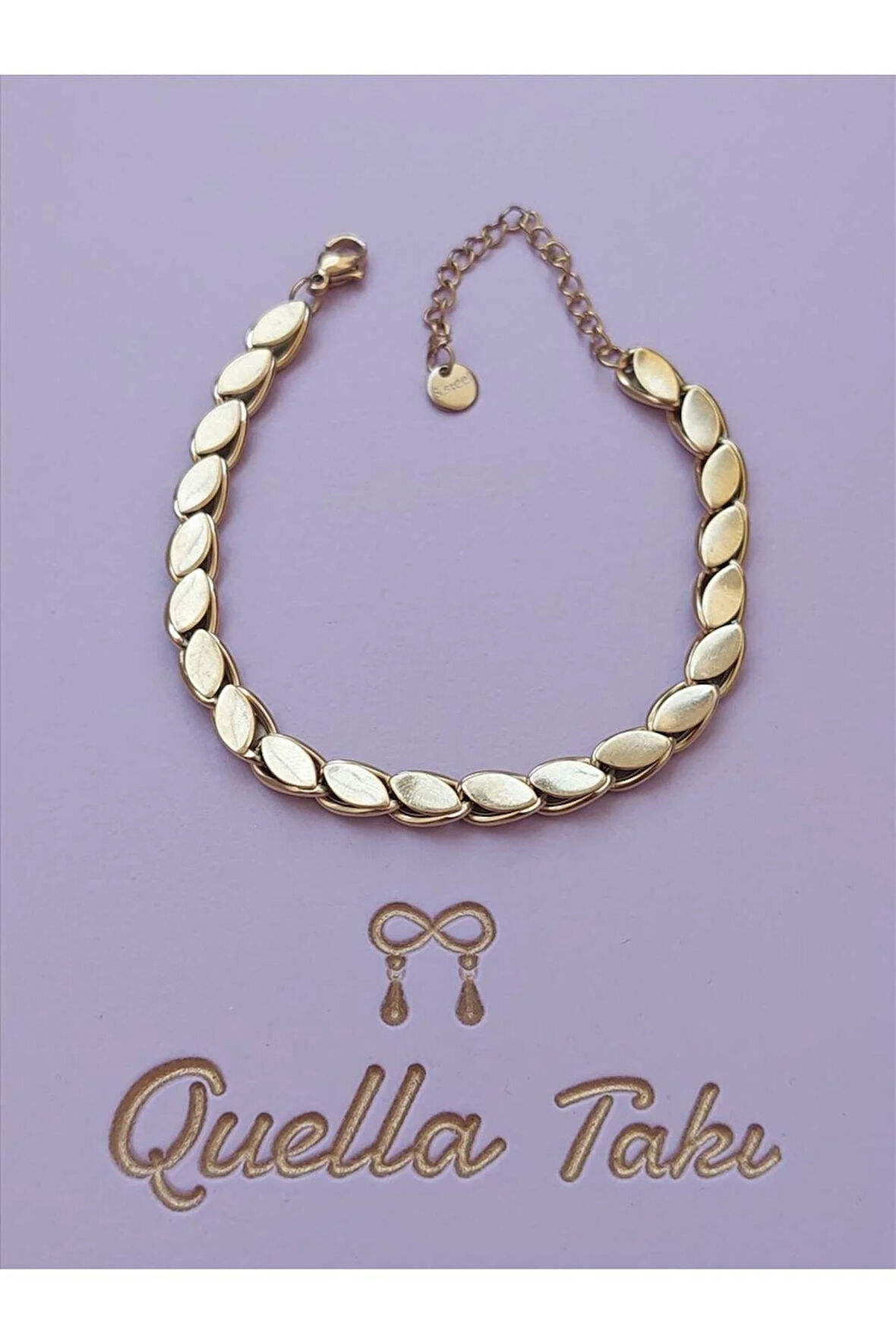 Çelik Arpa Gold Bileklik (UZUNLUK : 17-22 CM KALINLIK: 3 MM)