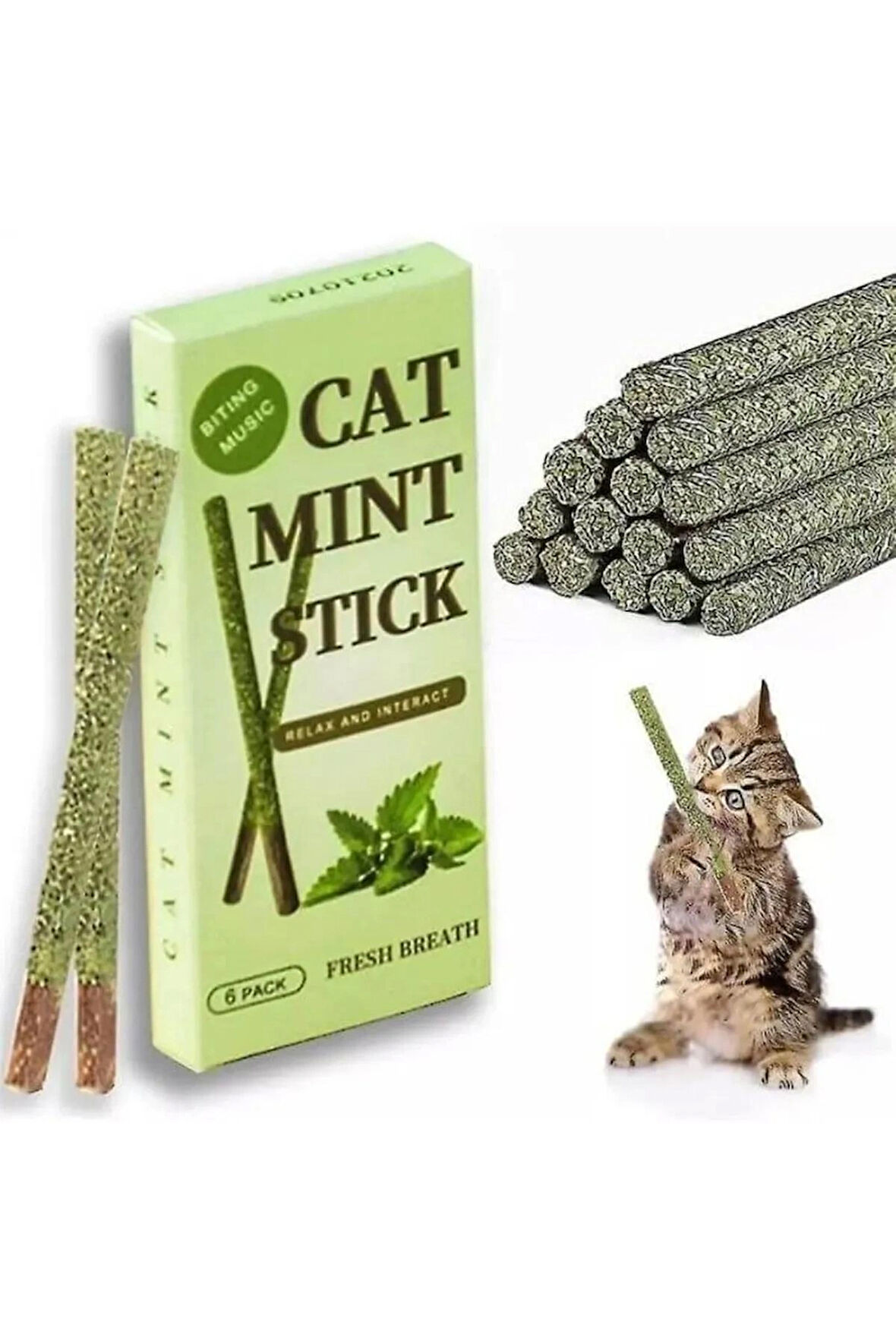 TİNEKE  6 Adet Doğal Meyve Aromalı Matatabi Çubuğu Catnip Stick Kedi Catnip Dalı Cat Mint Stick