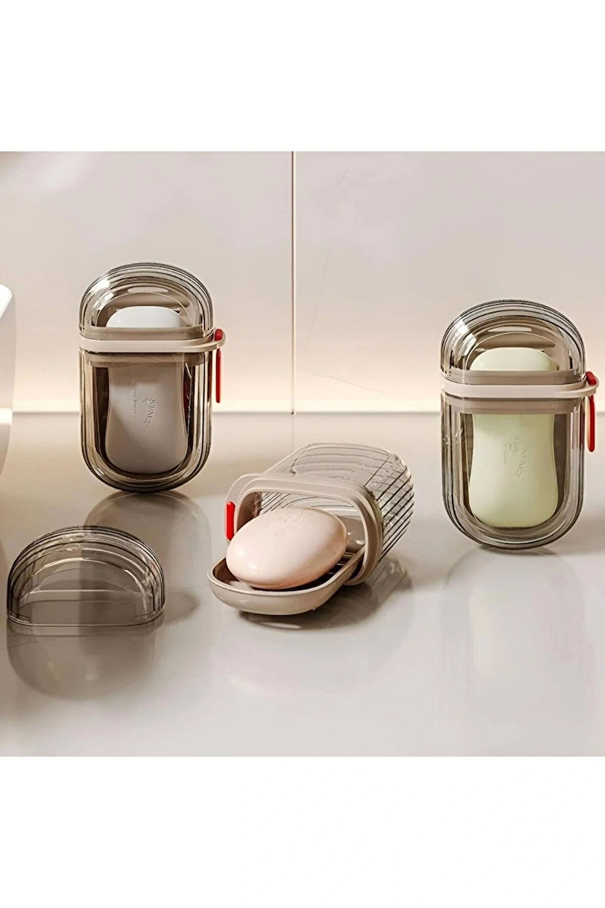 TİNEKE  Şeffaf Kutu Şeklinde Plastik Katı Sabunluk Pratik Kullanımlı Hijyenik Banyo Sabun Kabı 1 ADET