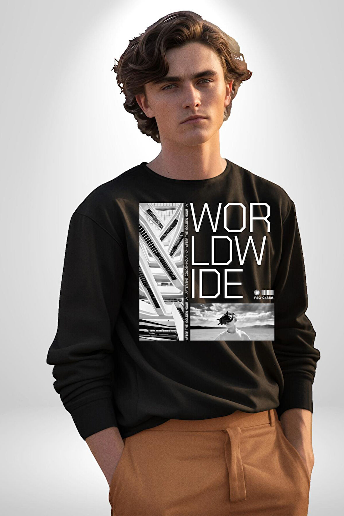 Mimari Fikir Erkek Kadın Unisex Dijital Baskılı Siyah Sweatshirt