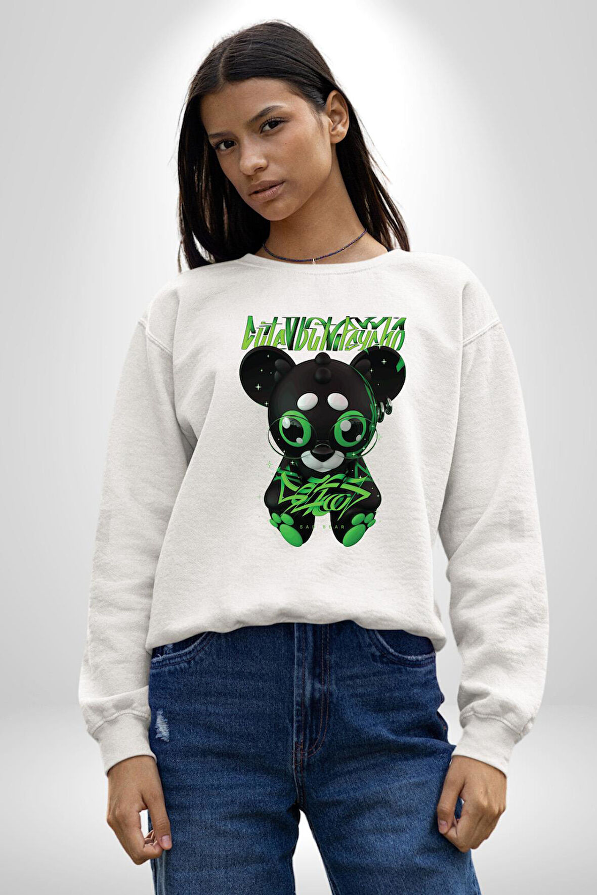 Harvey Duckman Bilim Kurgu, Fantezi Korku Erkek Kadın Unisex Dijital Baskılı Beyaz Sweatshirt