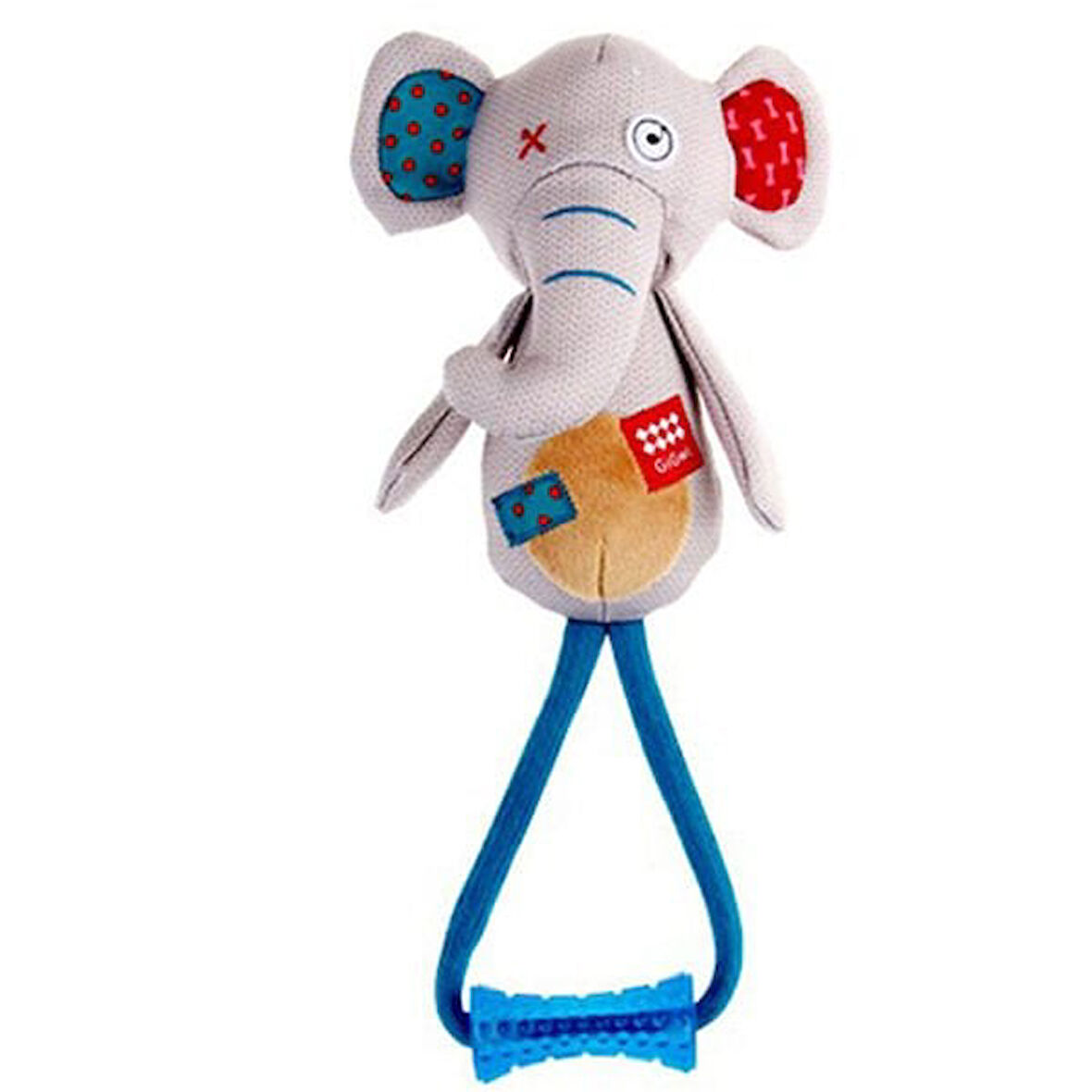 Gigwi Plush Friendz Öten Fil Diş Kaşıyıcılı Köpek Oyuncağı Mavi