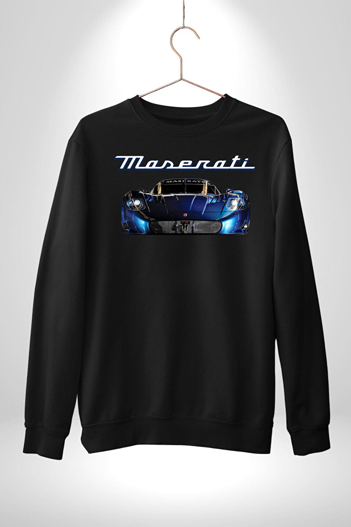 Maserati MC12 Corsa Modeli Araba Erkek Kadın Unisex Dijital Baskılı Siyah Sweatshirt