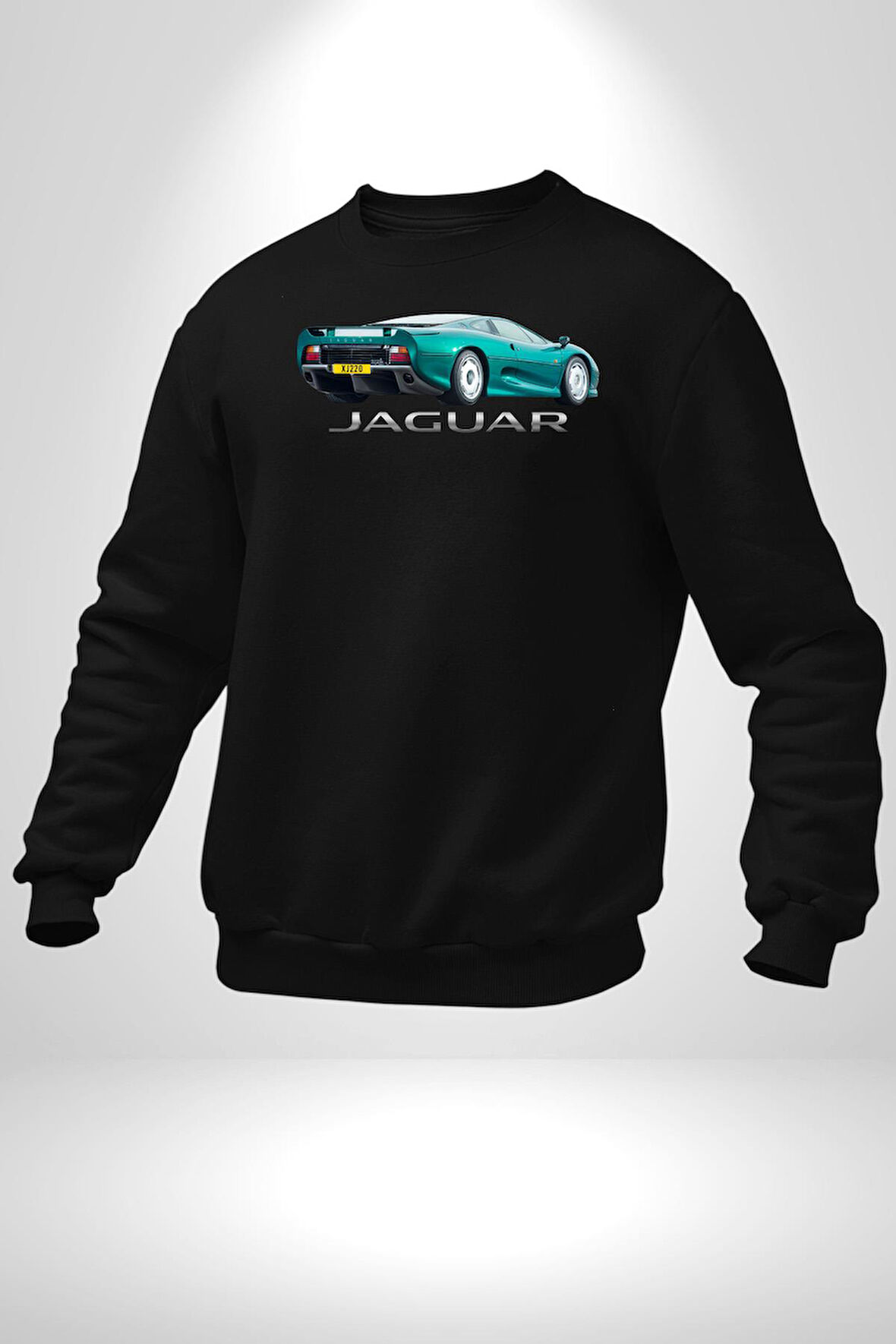 1992 Jaguar XJ220 Araba Erkek Kadın Unisex Dijital Baskılı Siyah Sweatshirt
