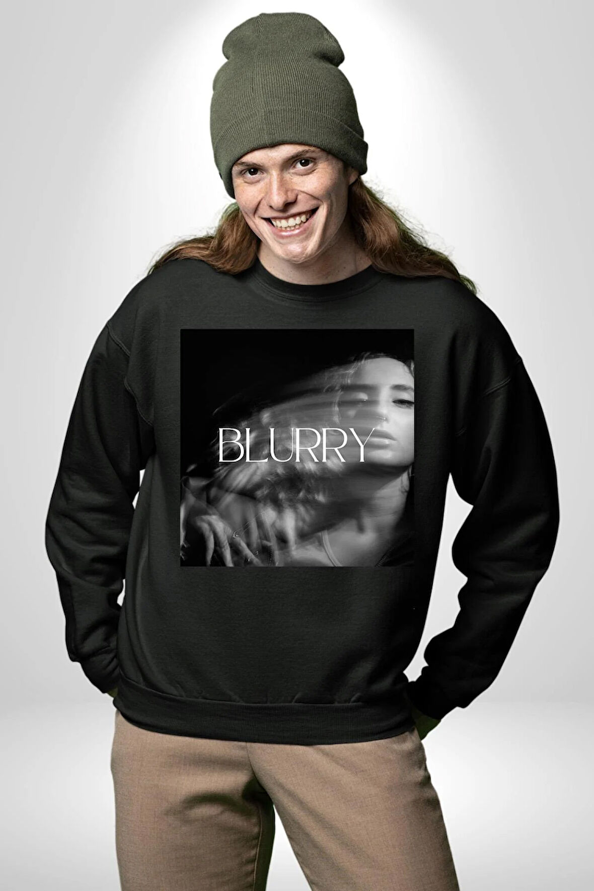 Blurry Kapak Kadınlar Costa Albüm Erkek Kadın Unisex Dijital Baskılı Siyah Sweatshirt