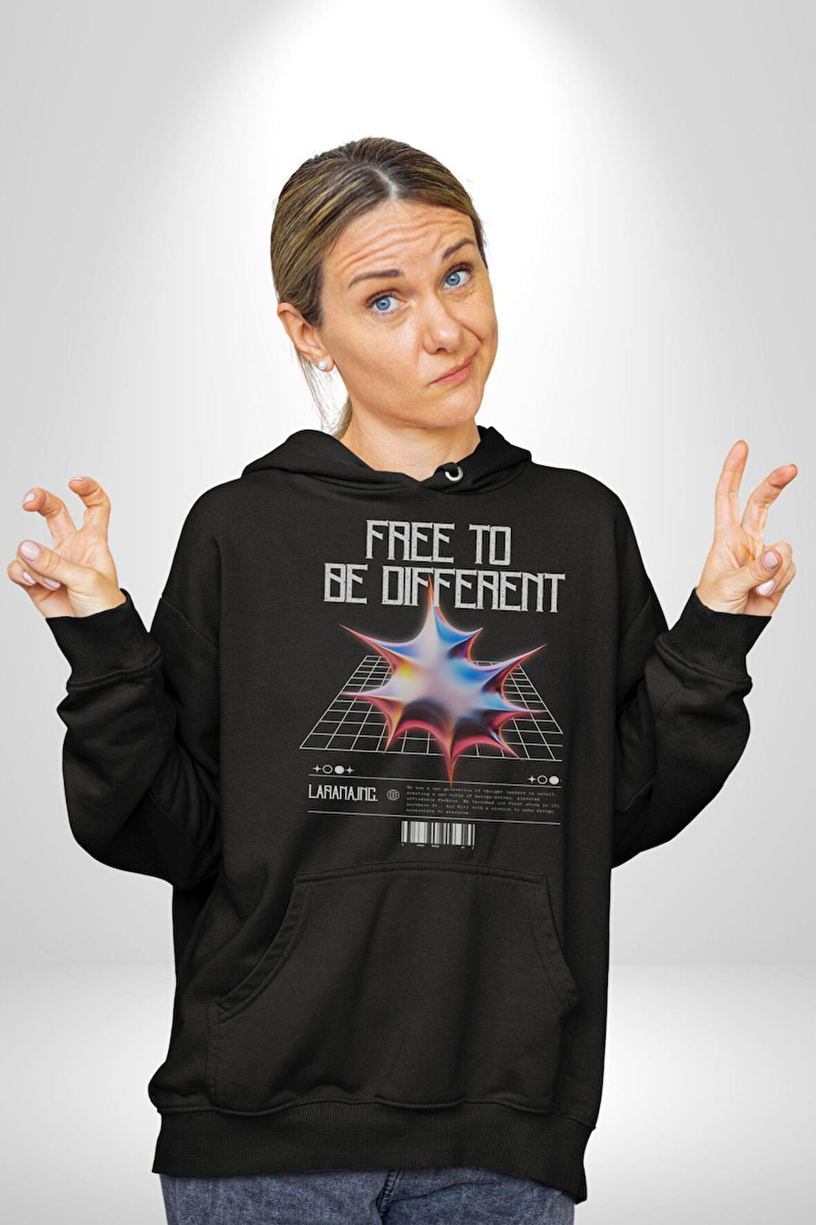 Farklı Olmak Zorundayım Erkek Kadın Siyah Dijital Baskılı Kapüşonlu Sweatshirt Hoodie