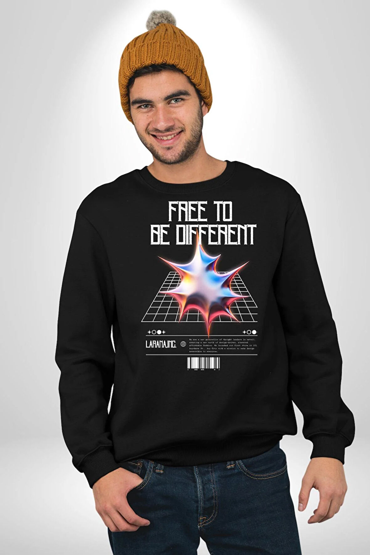 Farklı Olmak Zorundayım Erkek Kadın Unisex Dijital Baskılı Siyah Sweatshirt