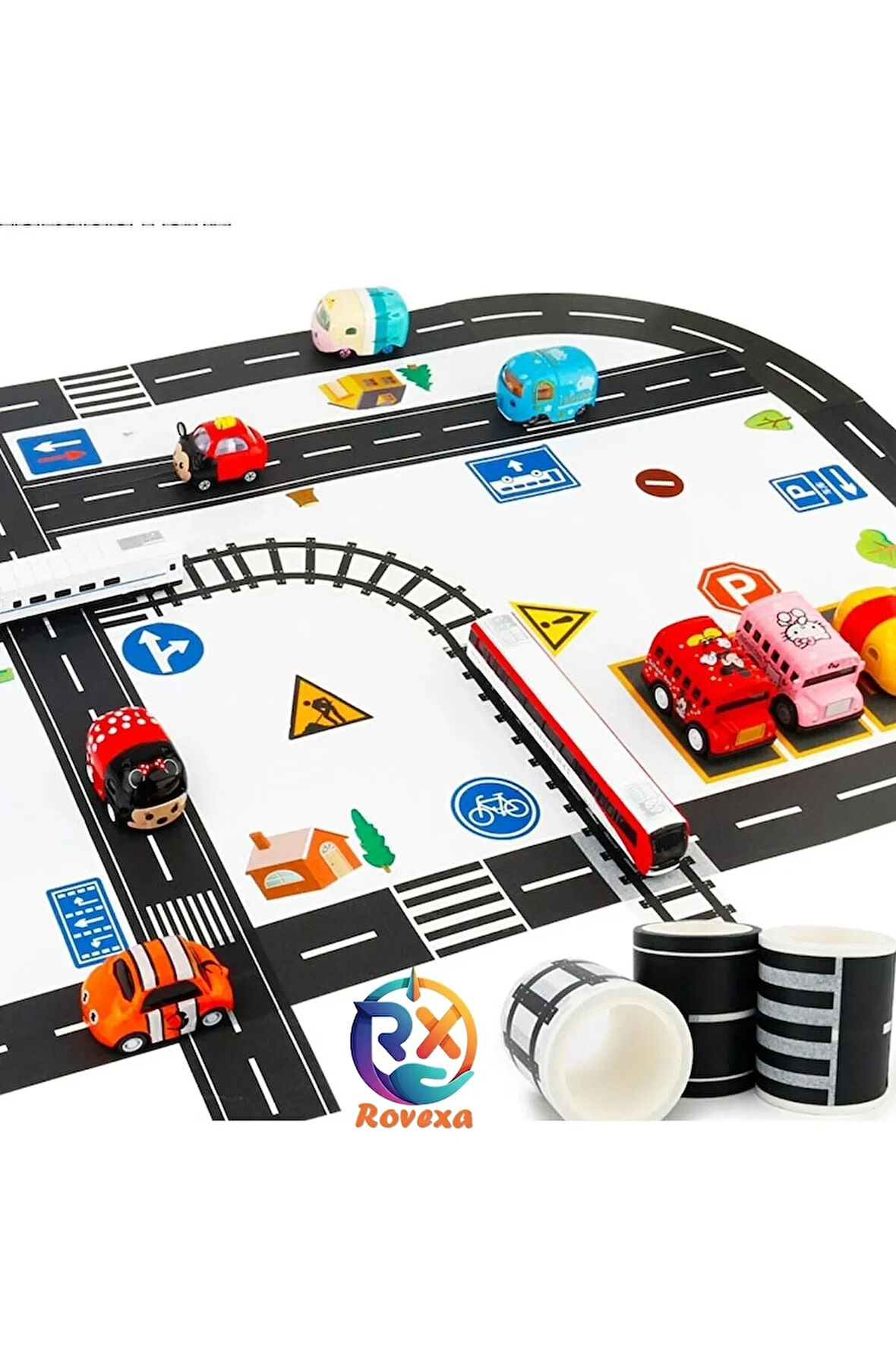 Otobant Eğitici Ve Eğlenceli Yol Yapım Bandı - Çocuk Trafik Bantı - Road Tape Oyun Bandı
