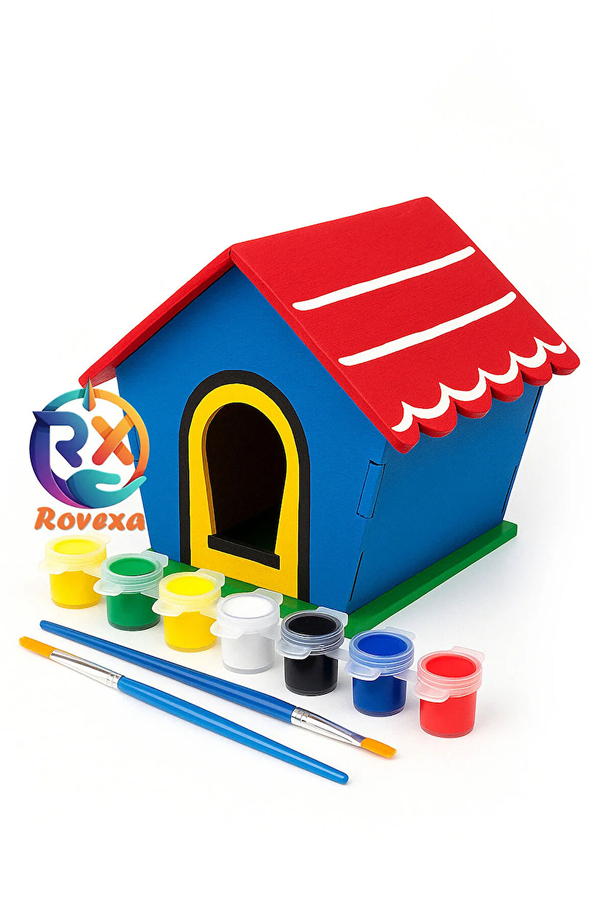Ahşap Oyuncak Kuş Evi ve Ev Boyama Seti, Ahşap Boyama Evi, Ahşap Oyuncak Yapboz Kuş Evi
