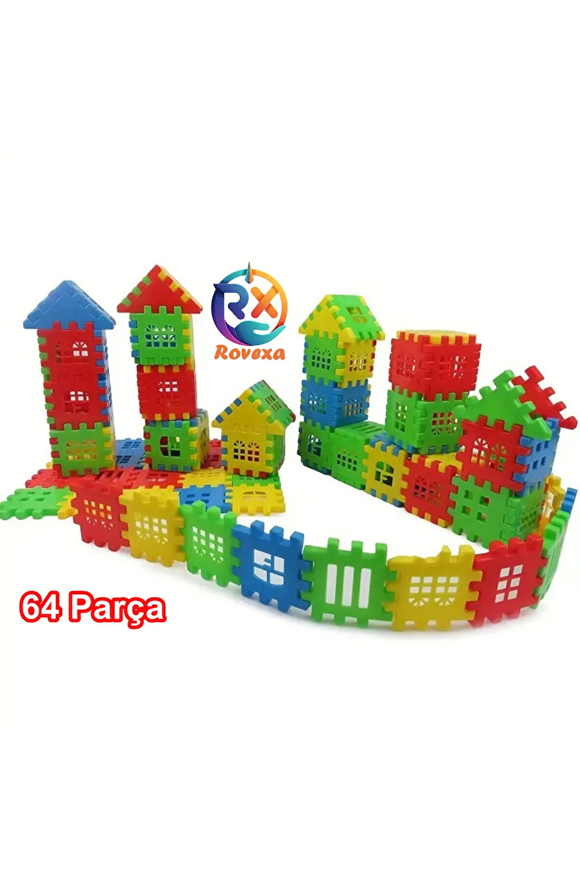Puzzle City 3d Yapı Ve Tasarım Blokları 64 Parça Eğitici Oyuncak Puzzle Blok Set Eğlenceli Oyuncak