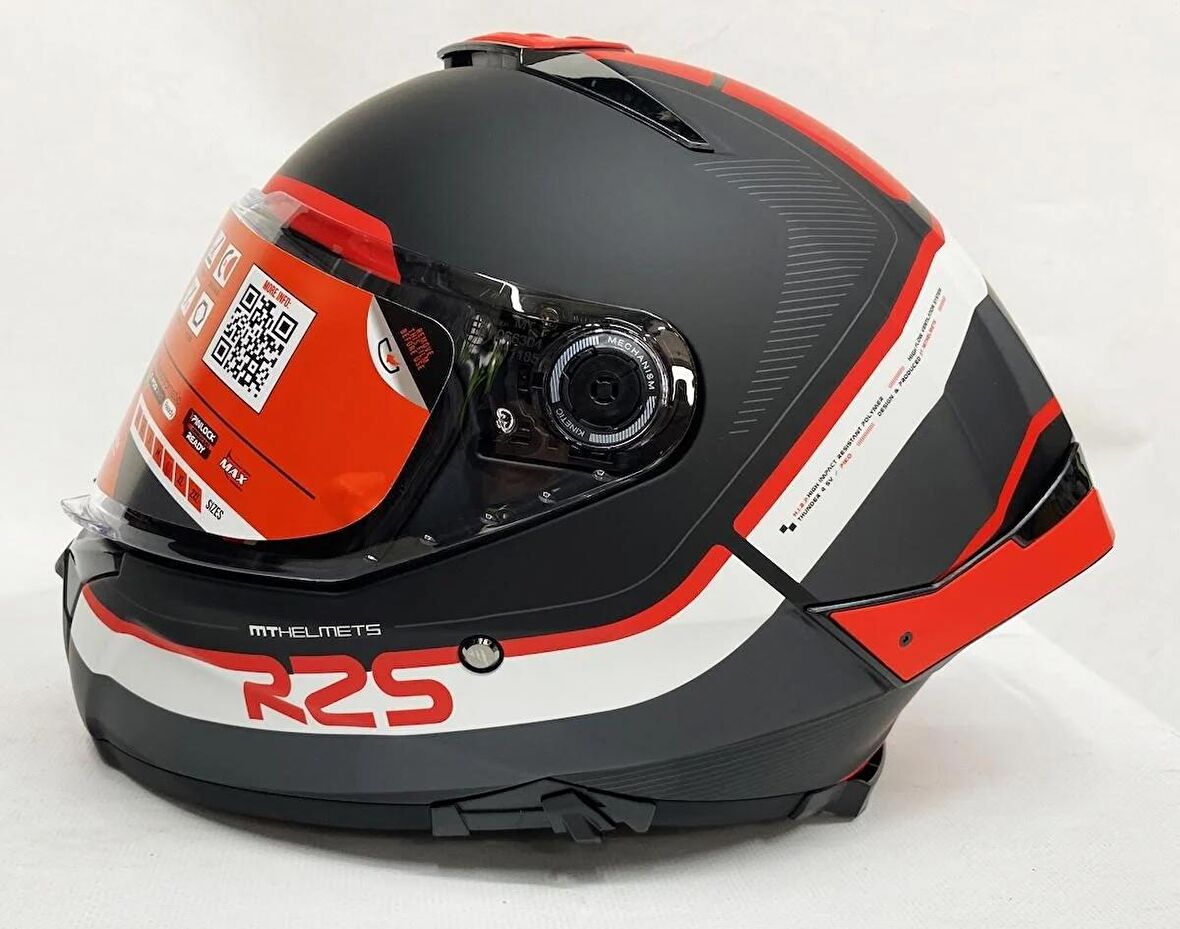 Mt Thunder 4 SV R25 B5 Şeffaf Vizör Kask Kırmızı Mat Siyah M