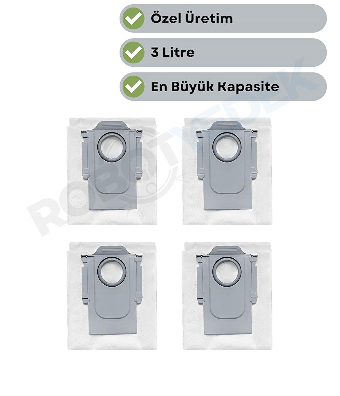 Roborock QRevo Curv 5A1 Uyumlu 4 Adet Toz Çöp Torbası