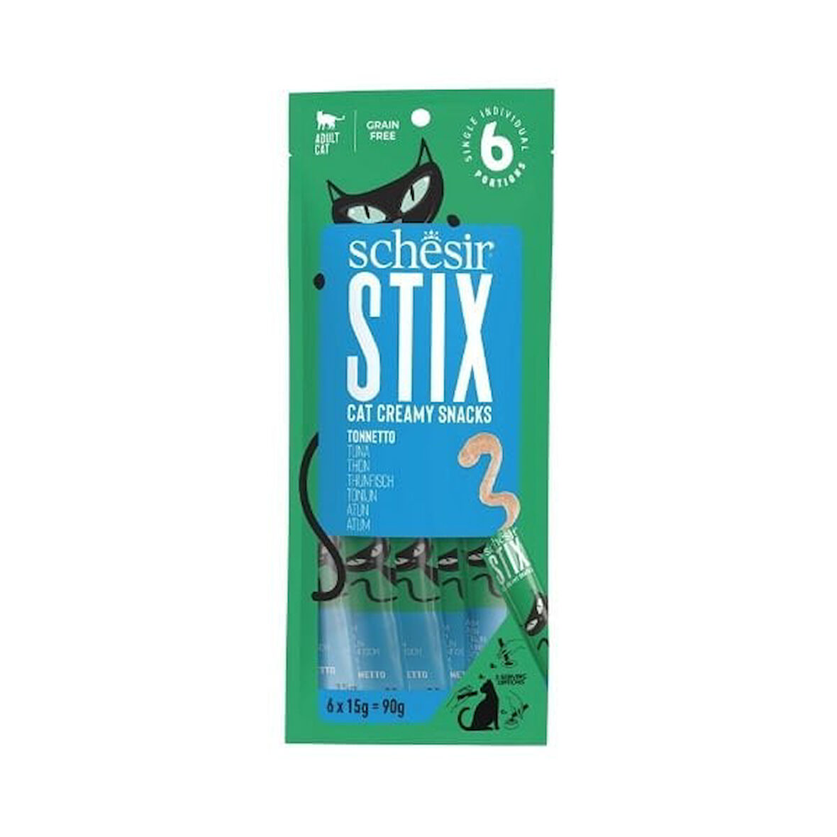 Schesir Cat Stick Ton Balıklı Sıvı Kedi Ödül Maması 6 Adet 15 Gr