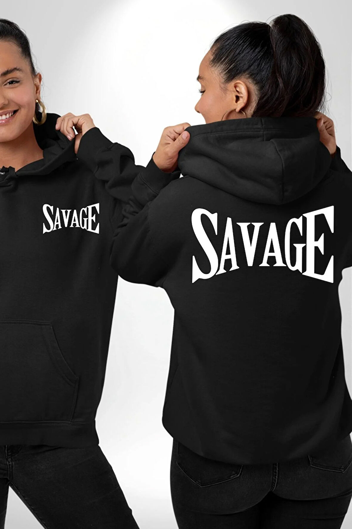 Embrace the Journey Tasarım Erkek Kadın Siyah Ön Sırt Baskılı Kapüşonlu Sweatshirt Hoodie