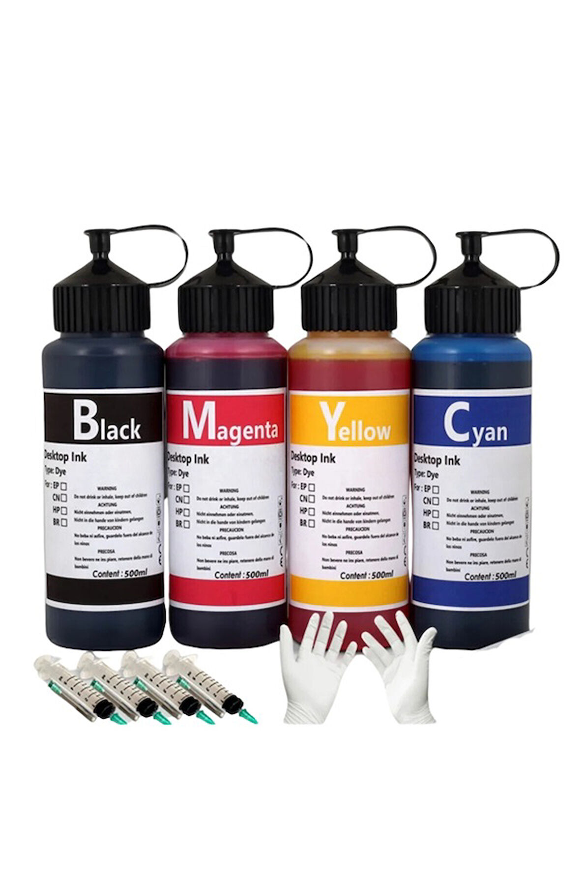 TECPRİNT Epson L1300  500 ML  Cmyk Muadil Mürekkep  Seti+Enjektör+Eldiven