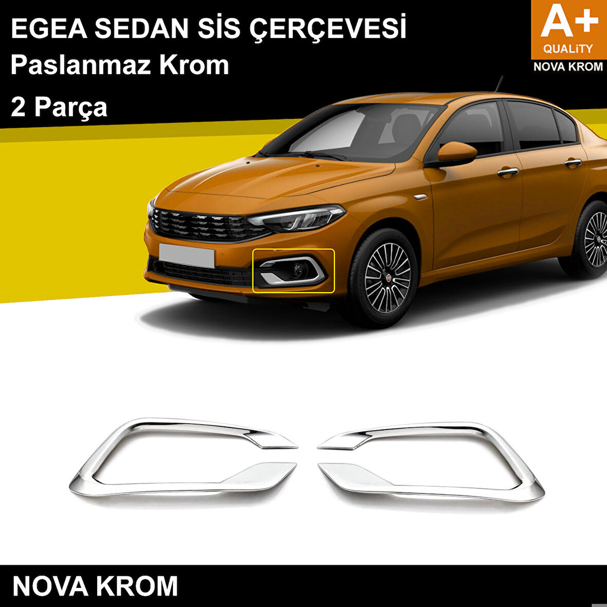 Fiat Egea SD Krom Sis Çerçevesi 2 Prç. 2020 Üzeri