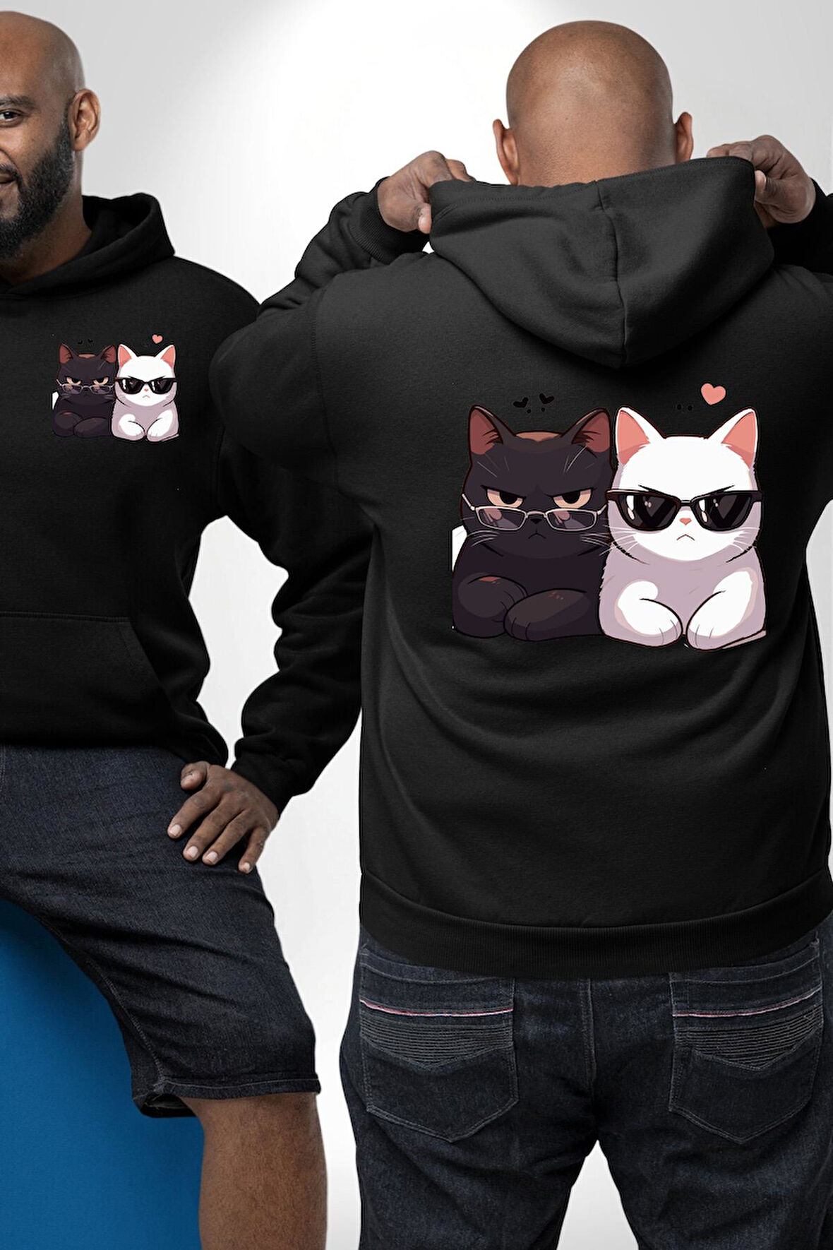 Deadpool Kahvaltı Tasarım Erkek Kadın Siyah Ön Sırt Baskılı Kapüşonlu Sweatshirt Hoodie