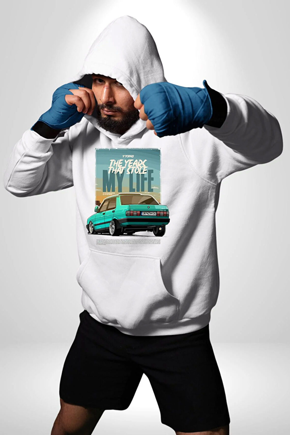 Hatıraları Canlandıran Tofaş Efsanesi! Erkek Kadın Beyaz Dijital Baskılı Kapüşonlu Sweatshirt Hoodie