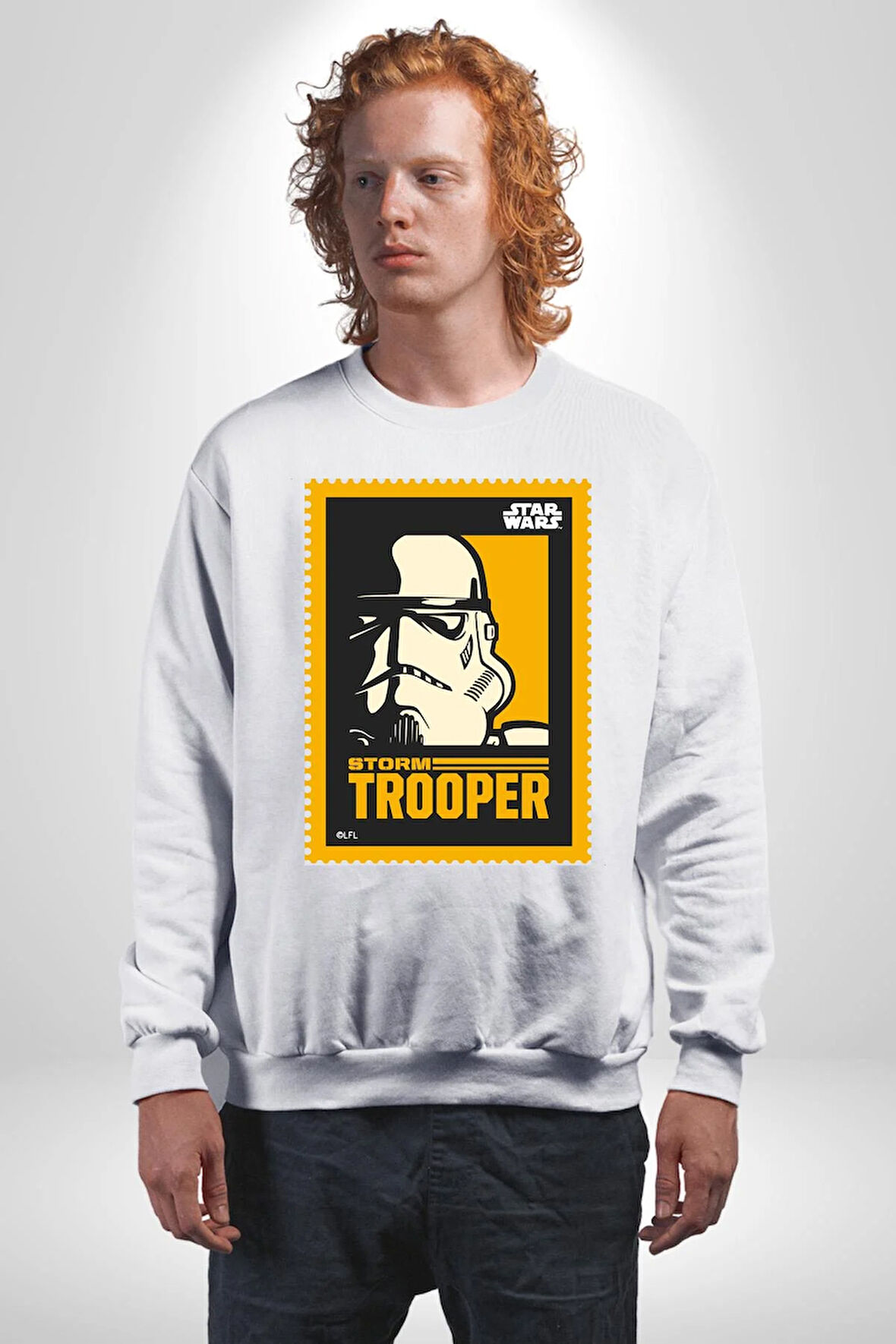 Stormtrooper Gücüyle Güç Seninle Olsun Erkek Kadın Unisex Dijital Baskılı Beyaz Sweatshirt