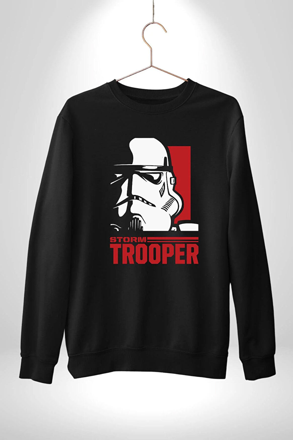 Stormtrooper Stiliyle Güç Seninle Olsun! Erkek Kadın Unisex Dijital Baskılı Siyah Sweatshirt