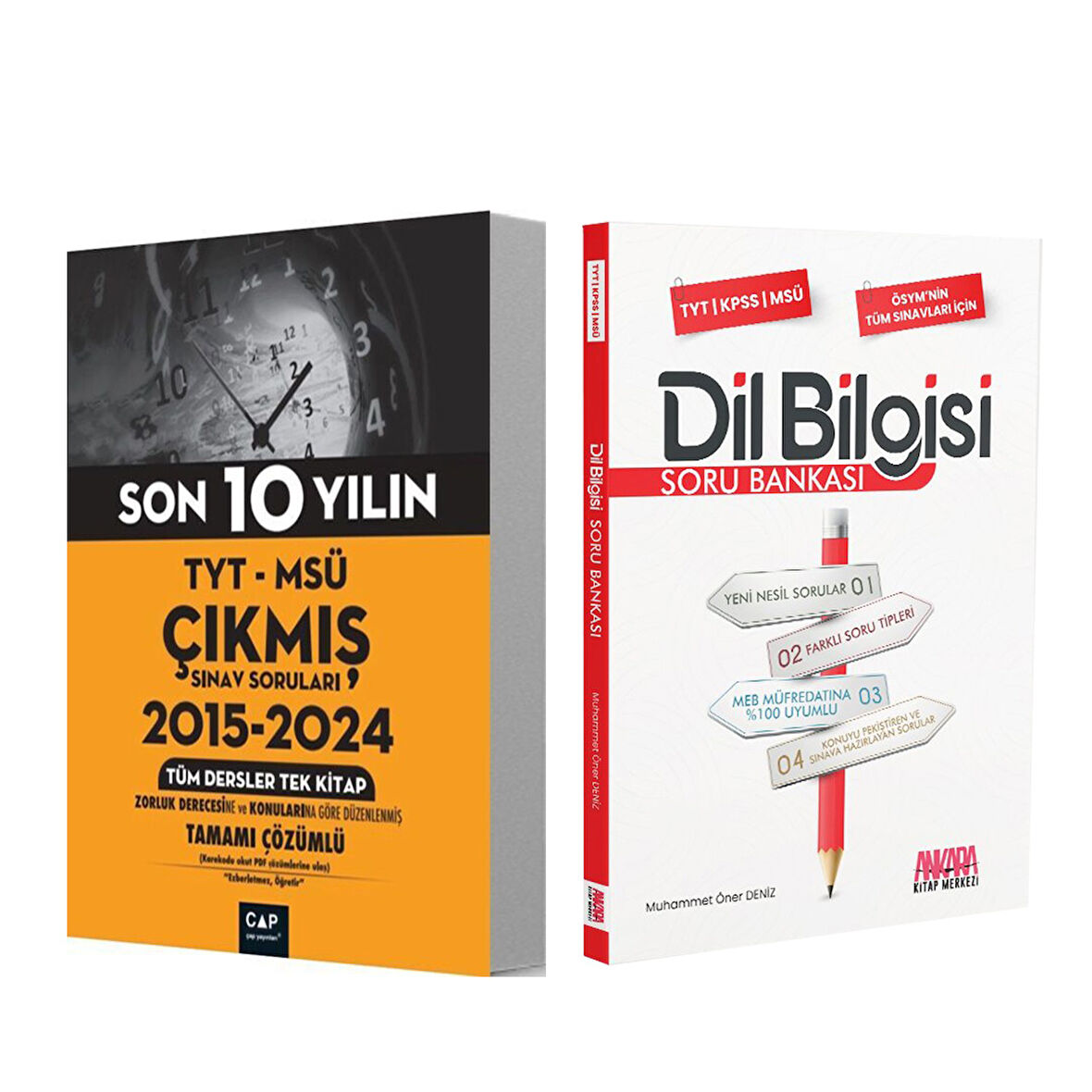 Çap Yayınları TYT MSÜ Son 10 Yılın Çıkmış Soruları ve AKM Dil Bilgisi Soru Bankası Seti 2 Kitap