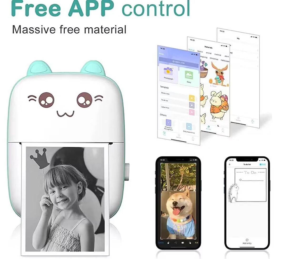 Taşınabilir Portatif Mini Cep Yazıcı Bluetooth Bağlantılı Telefon Bilgisayar Ve Tablet Uyumlu