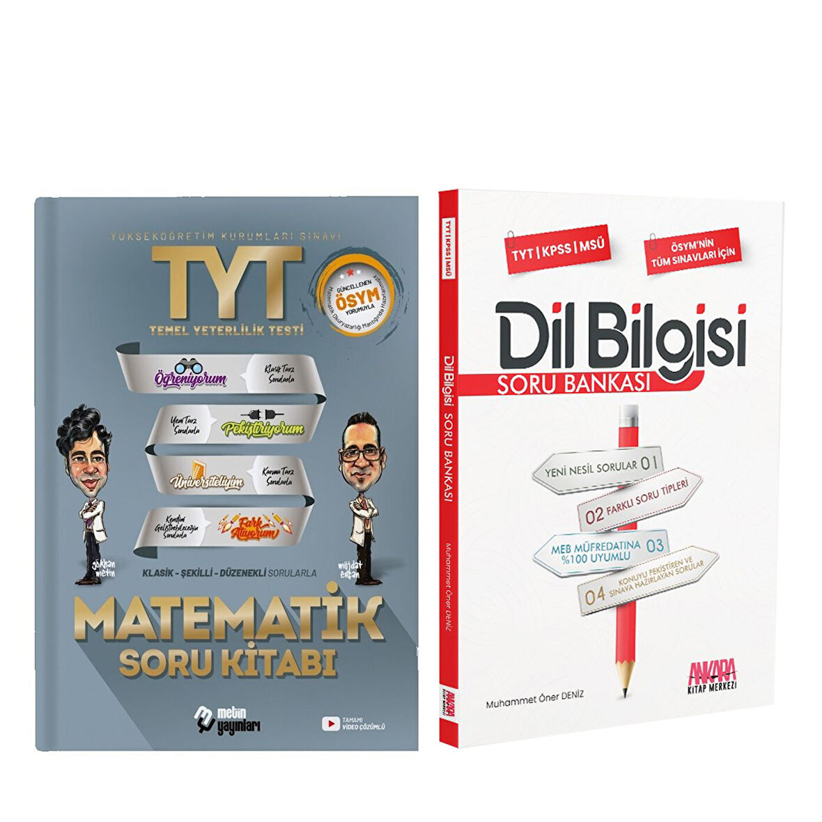 Metin Yayınları TYT Matematik ve AKM Dil Bilgisi Soru Bankası Seti 2 Kitap
