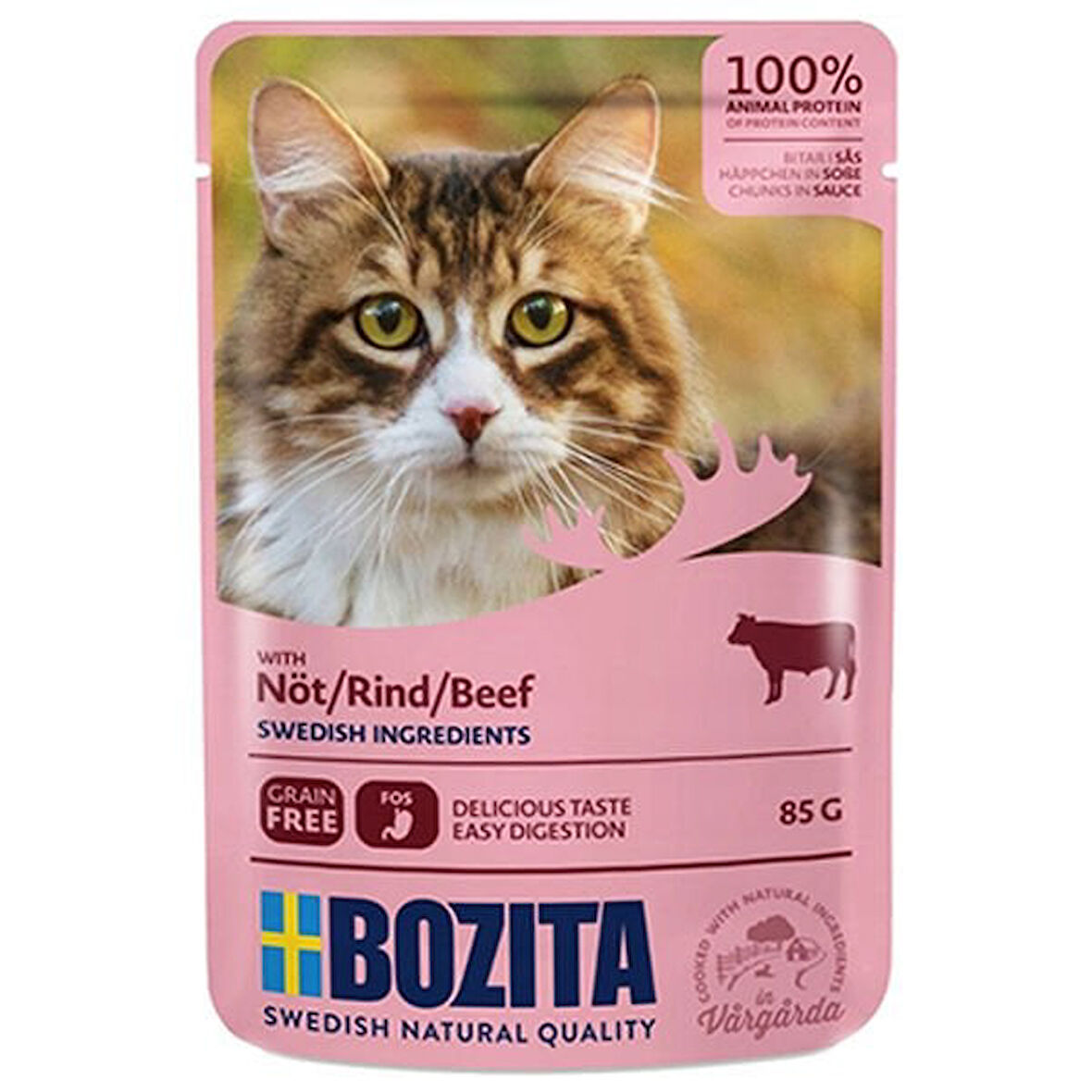 Bozita Pouch Sığır Etli Tahilsiz Yetişkin Konserve Kedi Maması 85 Gr