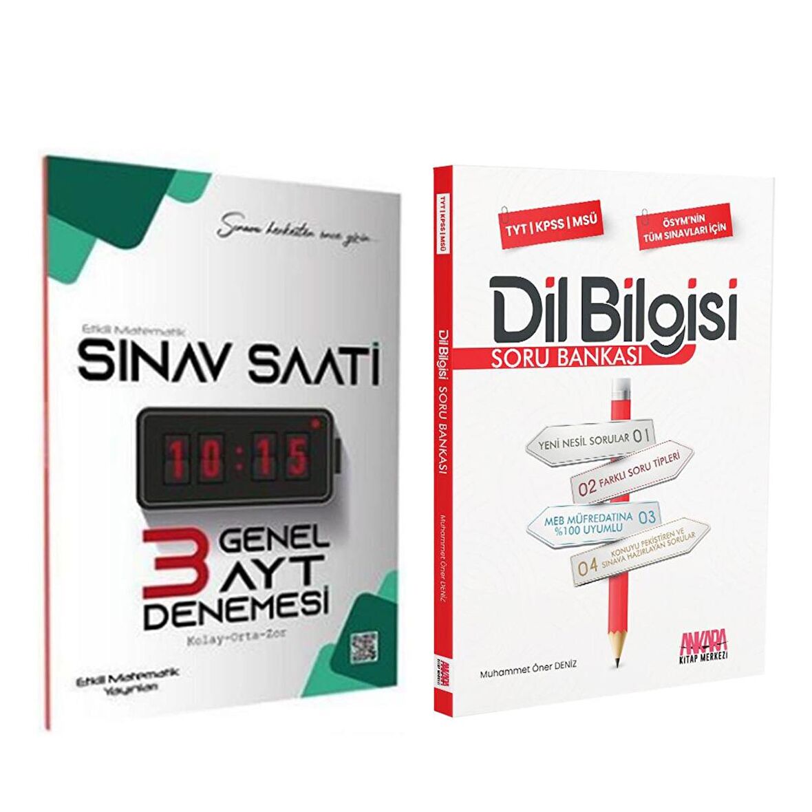 Etkili Matematik AYT Sınav Saati Genel Deneme ve AKM Dil Bilgisi Soru Bankası Seti 2 Kitap