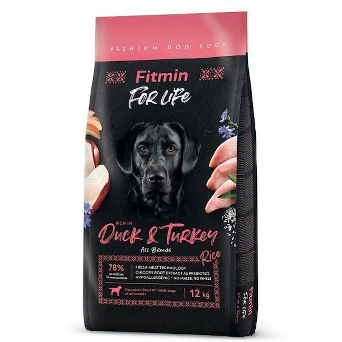 Fitmin For Life Tüm Irklar için Ördek ve Hindi Etli Yetişkin Köpek Maması 12 Kg