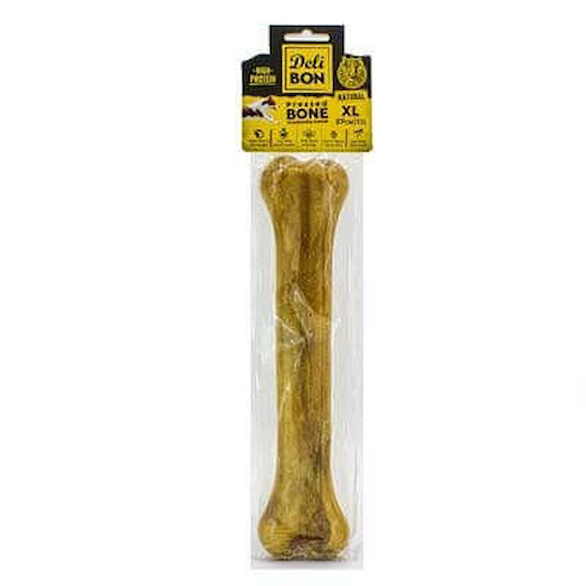 Delibon Deri Press Köpek Kemik Ödülü Medium Naturel 27 Cm 1 Adet