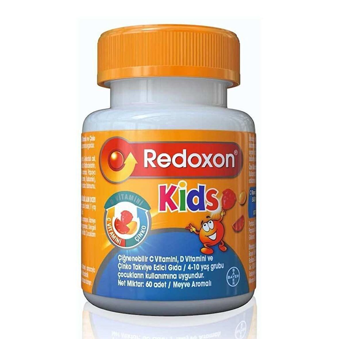 Redoxon Kids C Vitamini D Vitamini ve Çinko İçeren Çiğnenebilir Tablet 60 Adet