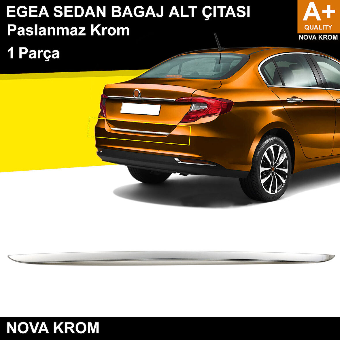 Fiat Egea SD Krom Bagaj Alt Çıtası 2015 Üzeri