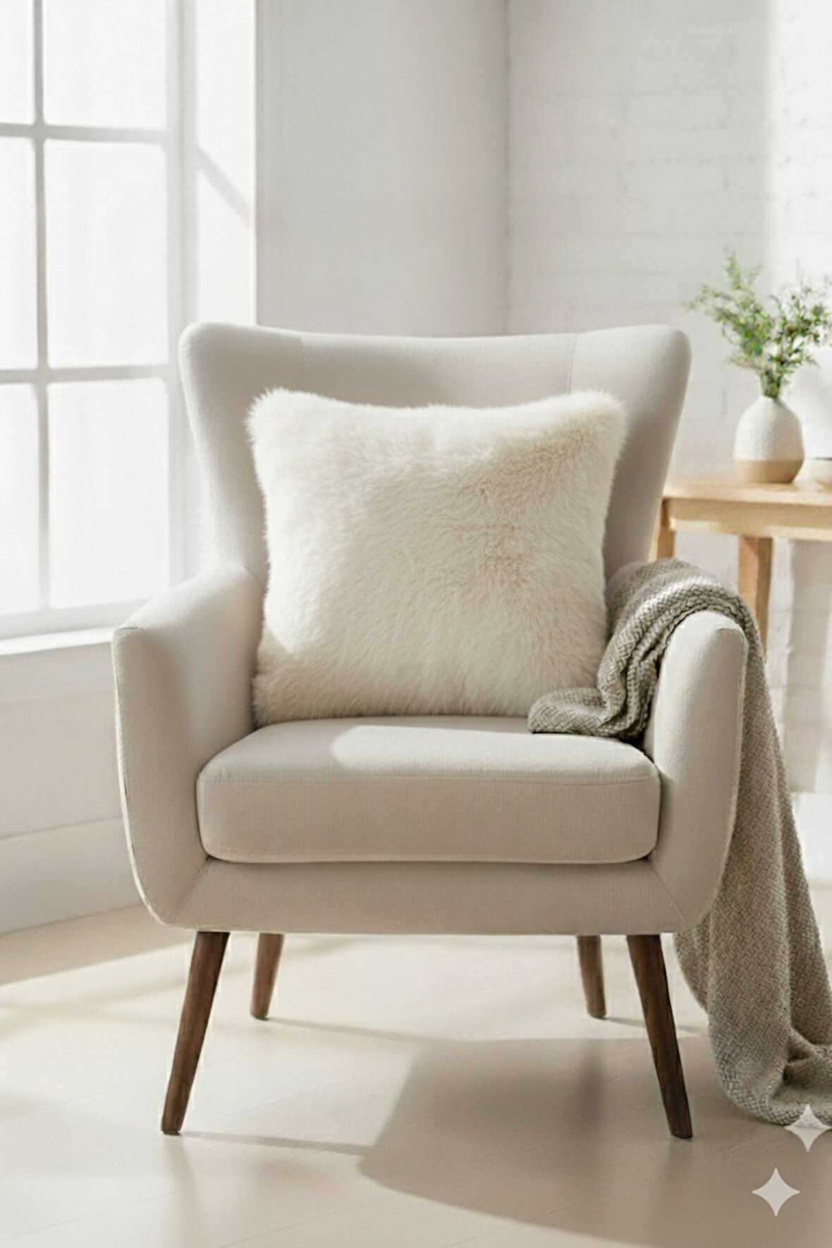 Bonnie Tavşan Tüyü Ultra Soft Yıkanabilir Kırlent Kılıfı 40x40