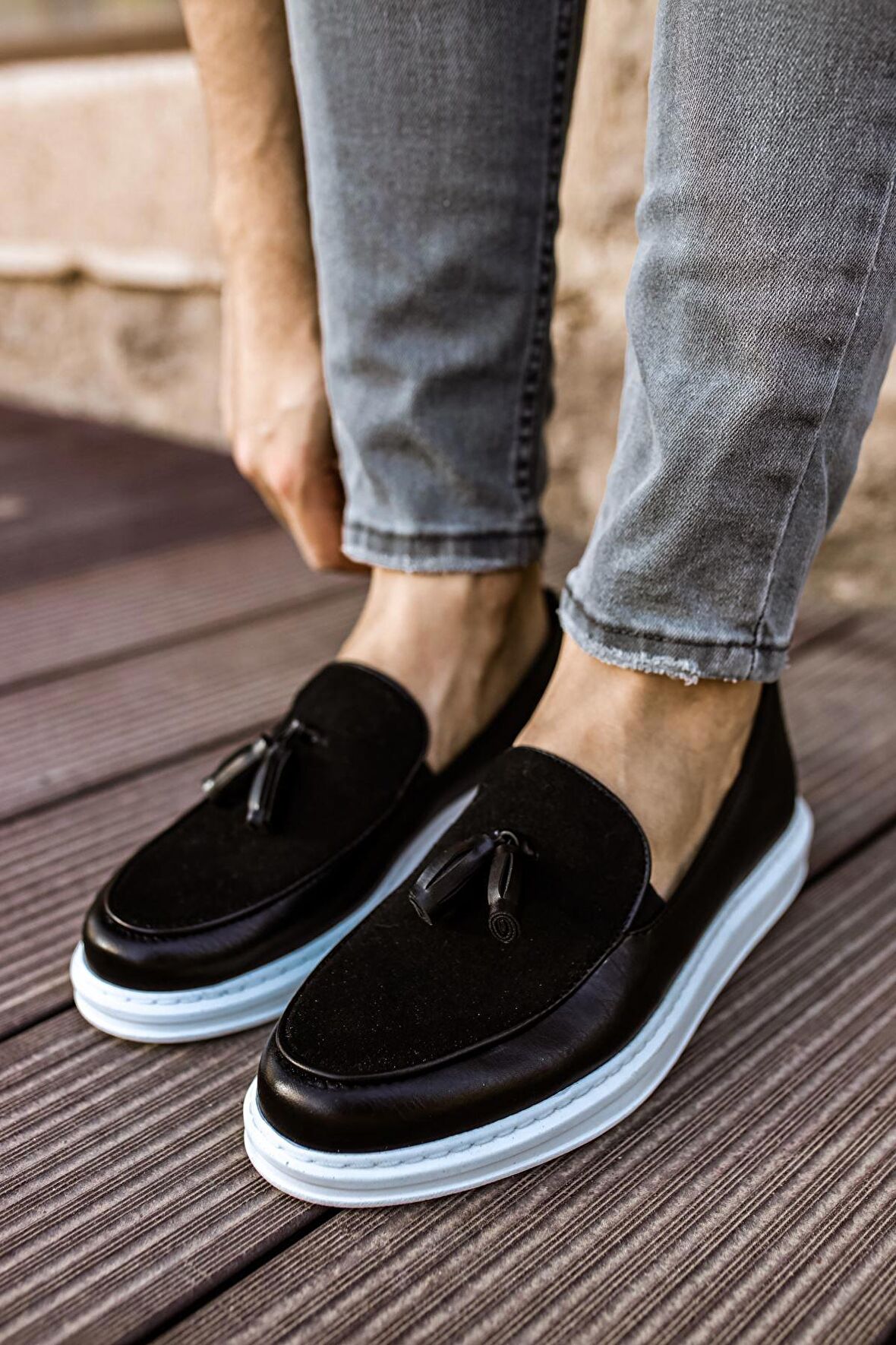 RAMER CH002 CBT Loafer Pelle Erkek Ayakkabı SIYAH