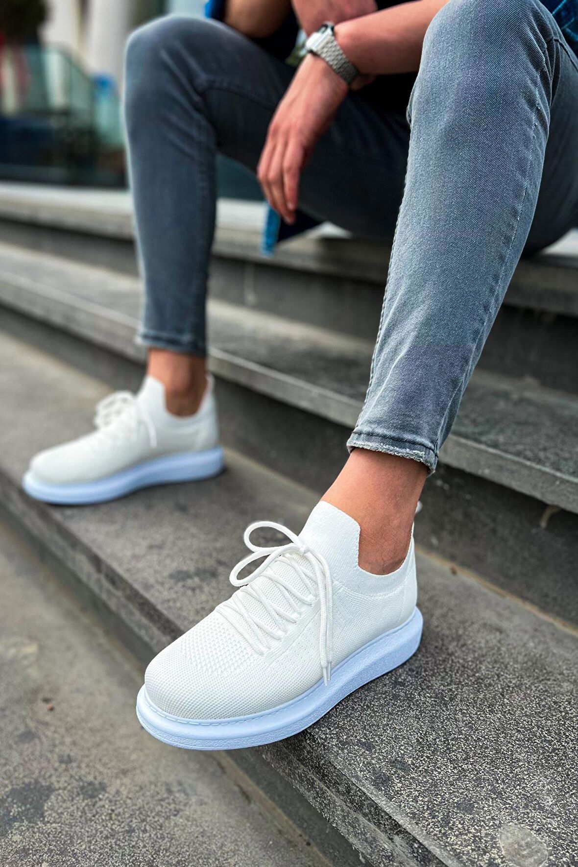 RAMER CH307 RT Tricot Erkek Ayakkabı BEYAZ