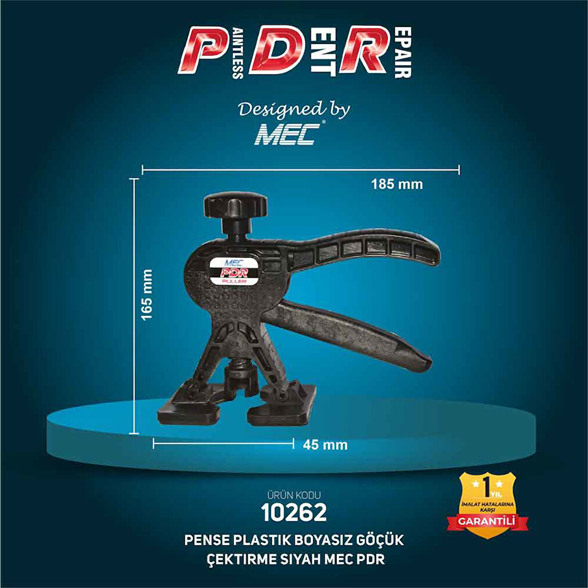 Boyasız Göçük Çektirme Pensesi Siyah MEC PDR